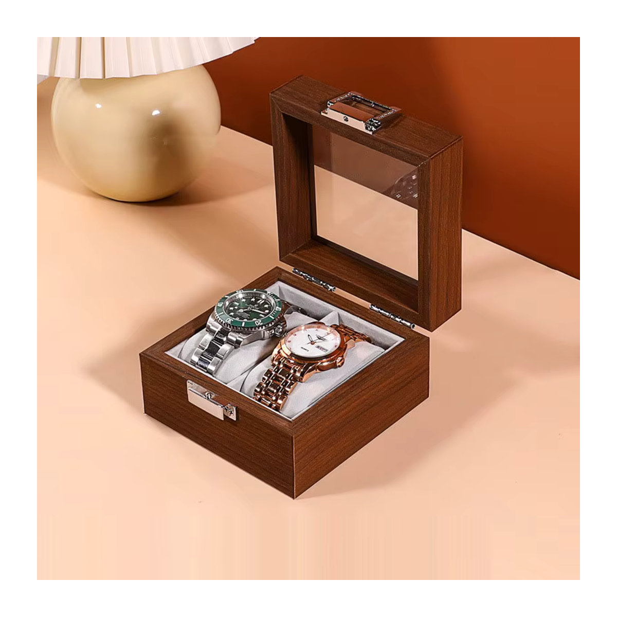 DELESYS Uhrenbox aus Walnussholz im chinesischen Retro-Stil, braun - Bild 5