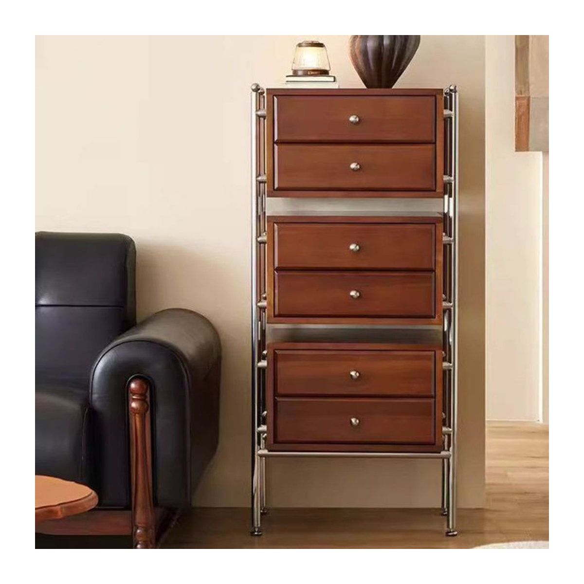 DELEVEN Aktenschrank im Nordic Vintage Design als luxuriöser Mehrzweckschrank in Nussbaum - Bild 1