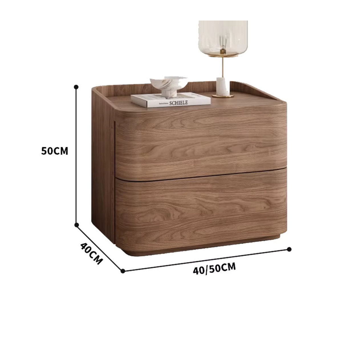 DELEVEN Moderner Minimalistischer Nachttisch aus Holzwerkstoff in Natur - Bild 2