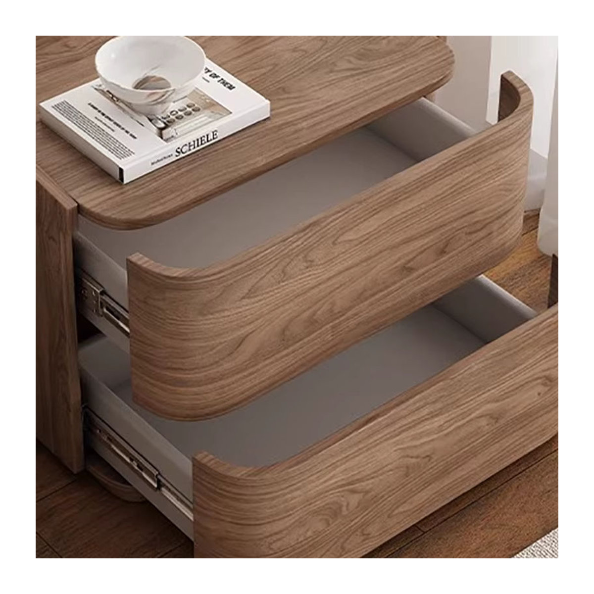 DELEVEN Moderner Minimalistischer Nachttisch aus Holzwerkstoff in Natur - Bild 5