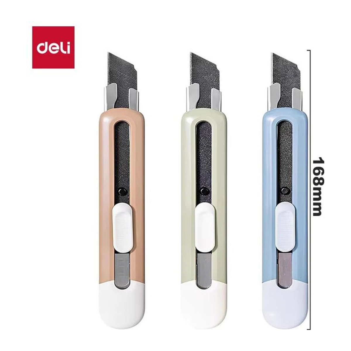 Deli Allzweckmesser 18mm in Grün und Bunt mit minimalistischem Design für Home Office und Schule - Bild 1
