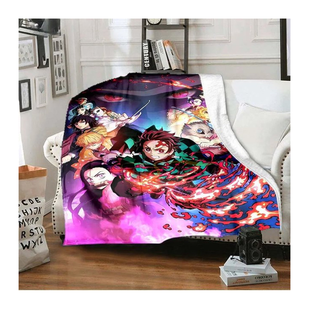 Demon Slayer Anime Decke als ultraweiche Tagesdecke und Bettwäsche in Mehrfarbig zur Raumdekoration - Bild 1