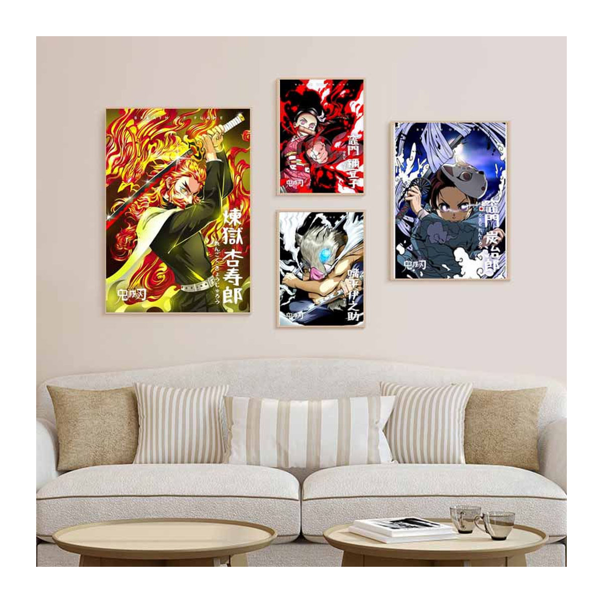 Demon Slayer Mugen Train Anime Poster Kimetsu No Yaiba Wanddekoration aus Papier, mehrfarbig, B: 30 cm, H: 21 cm - Bild 2