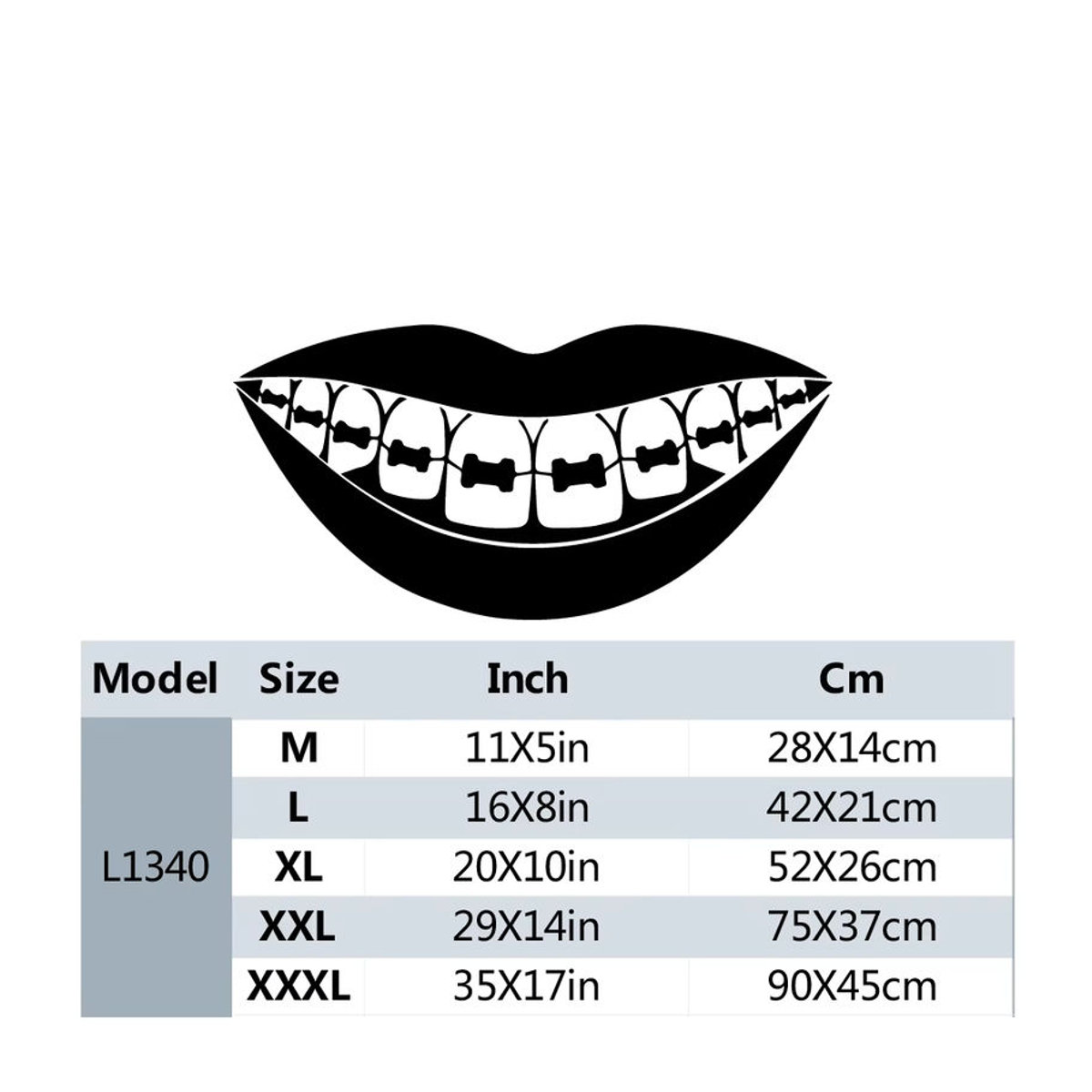 Dental Barces Wandaufkleber Zähne Motiv für Zahnarztpraxis und Klinik Dekoration aus schwarzem Kunststoff - Bild 2