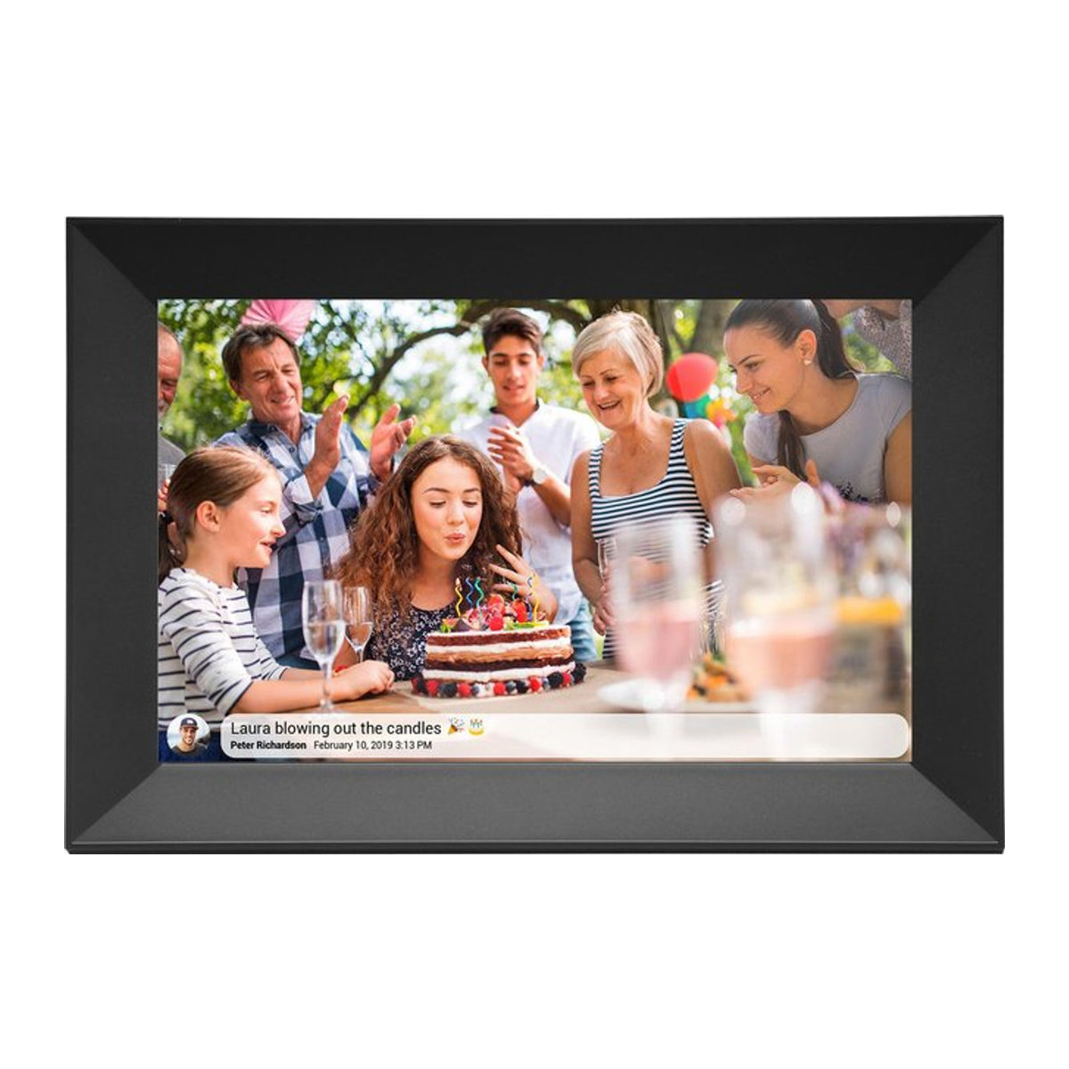 Denver PFF-1063BLACK Digitaler Bilderrahmen Schwarz mit 25,6 cm (10.1 Zoll) Touchscreen und WLAN, Full HD Videowiedergabe - Bild 1