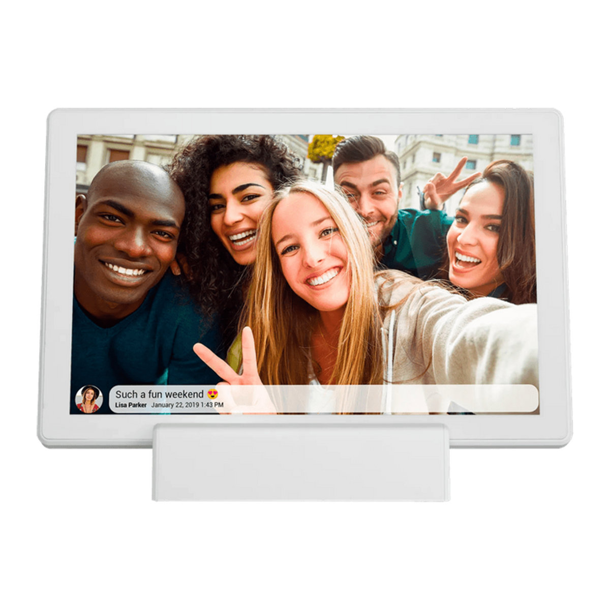 Denver PFF-1070W Digitaler Bilderrahmen mit 25,7 cm IPS Touch Display, WLAN, Frameo App-Steuerung und 16 GB internem Speicher in Weiß - Bild 1