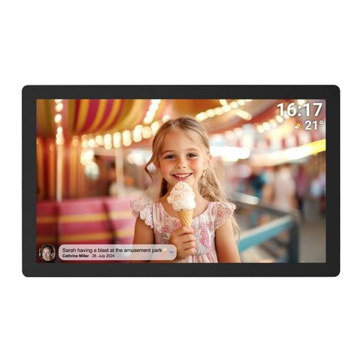 Denver PFF-3260 Digitaler Bilderrahmen 32 Zoll Full HD mit App-Steuerung, WLAN und Touchscreen, Schwarz, B/H: 81 x 46 cm - Bild 1