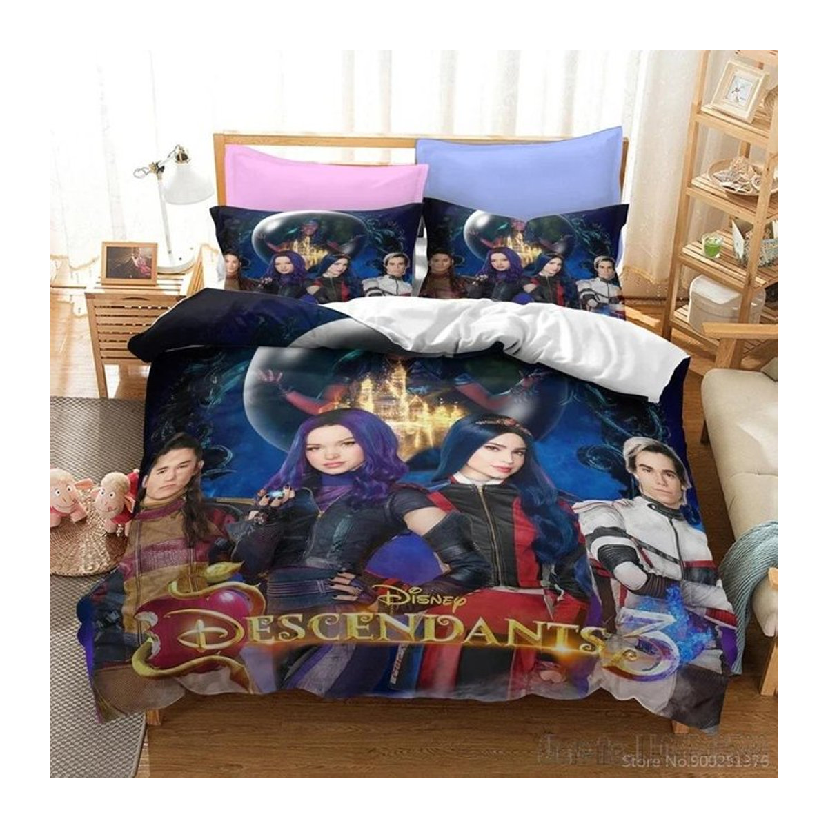 Descendants 3 Bettwäsche-Set mit 3D-Druck für Kinder, mehrfarbig, B/H: 140 x 210 cm - Bild 1