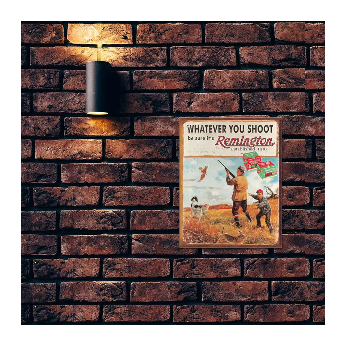 Desperate Enterprises Remington Vintage Blechschild zur Wanddekoration, mehrfarbig, B/H: 40 x 40 cm - Bild 4