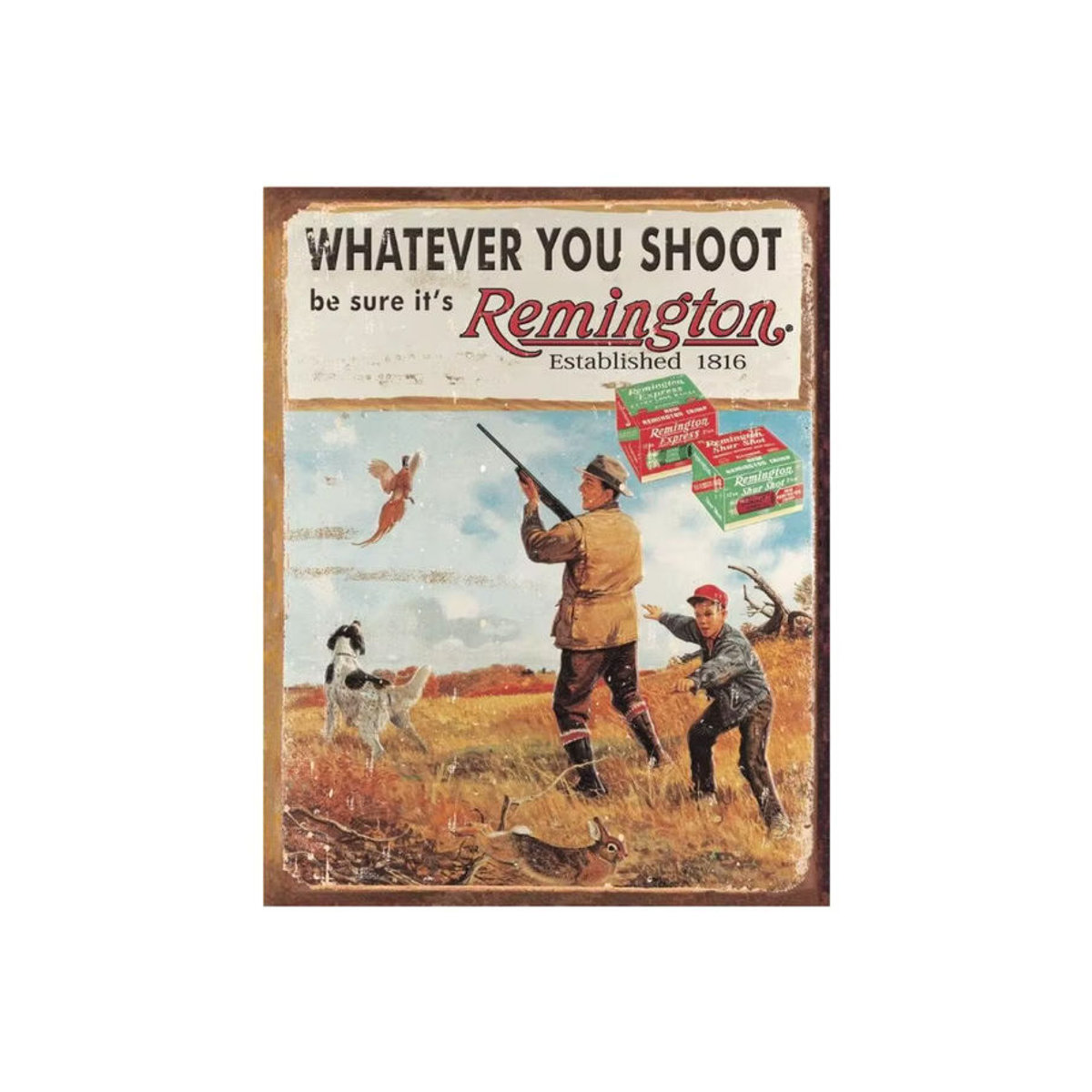 Desperate Enterprises Remington Vintage Blechschild zur Wanddekoration, mehrfarbig, B/H: 40 x 40 cm - Bild 5