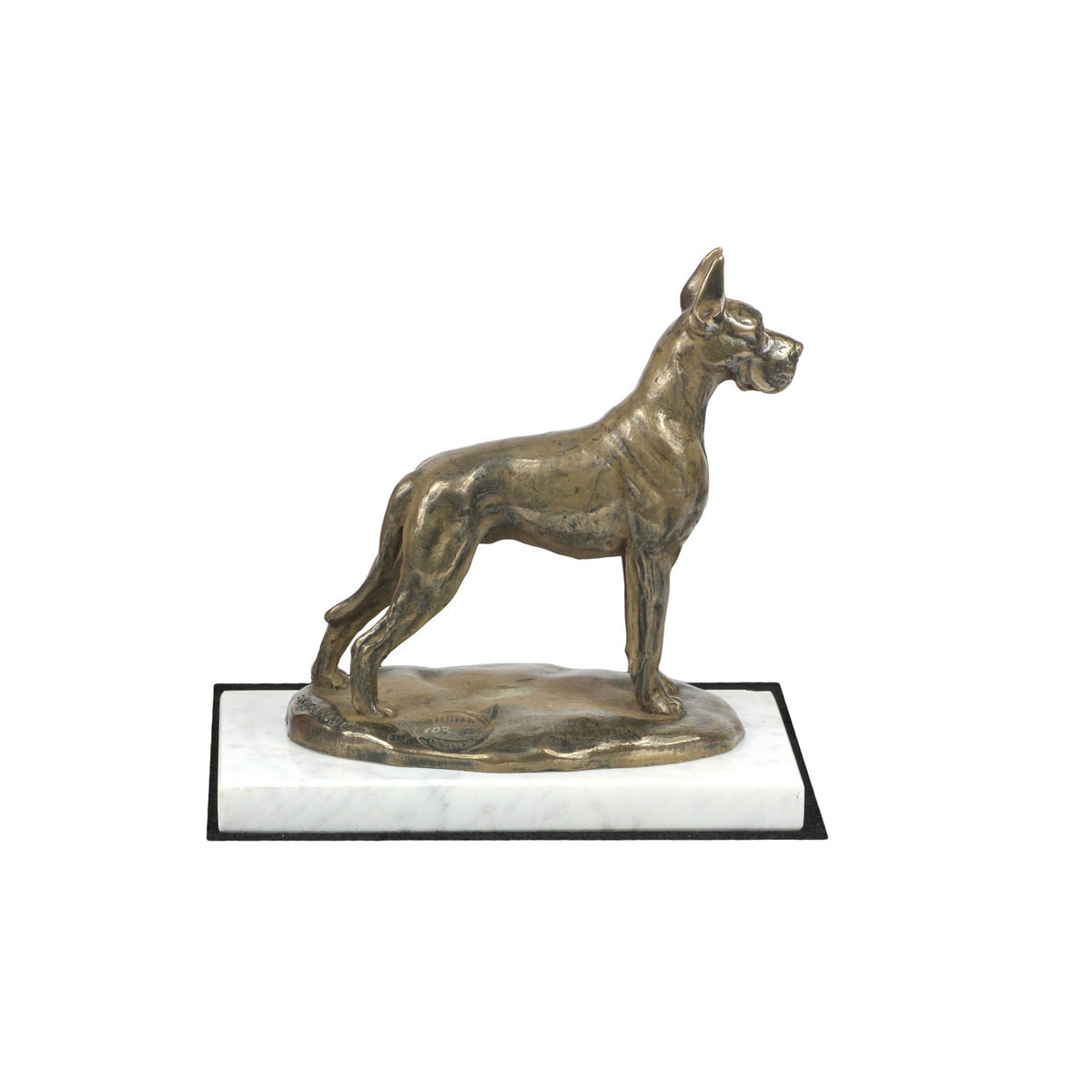 Deutsche Dogge I Hundestatuette von Art-Dog in Braun auf weißem Marmor - Bild 3