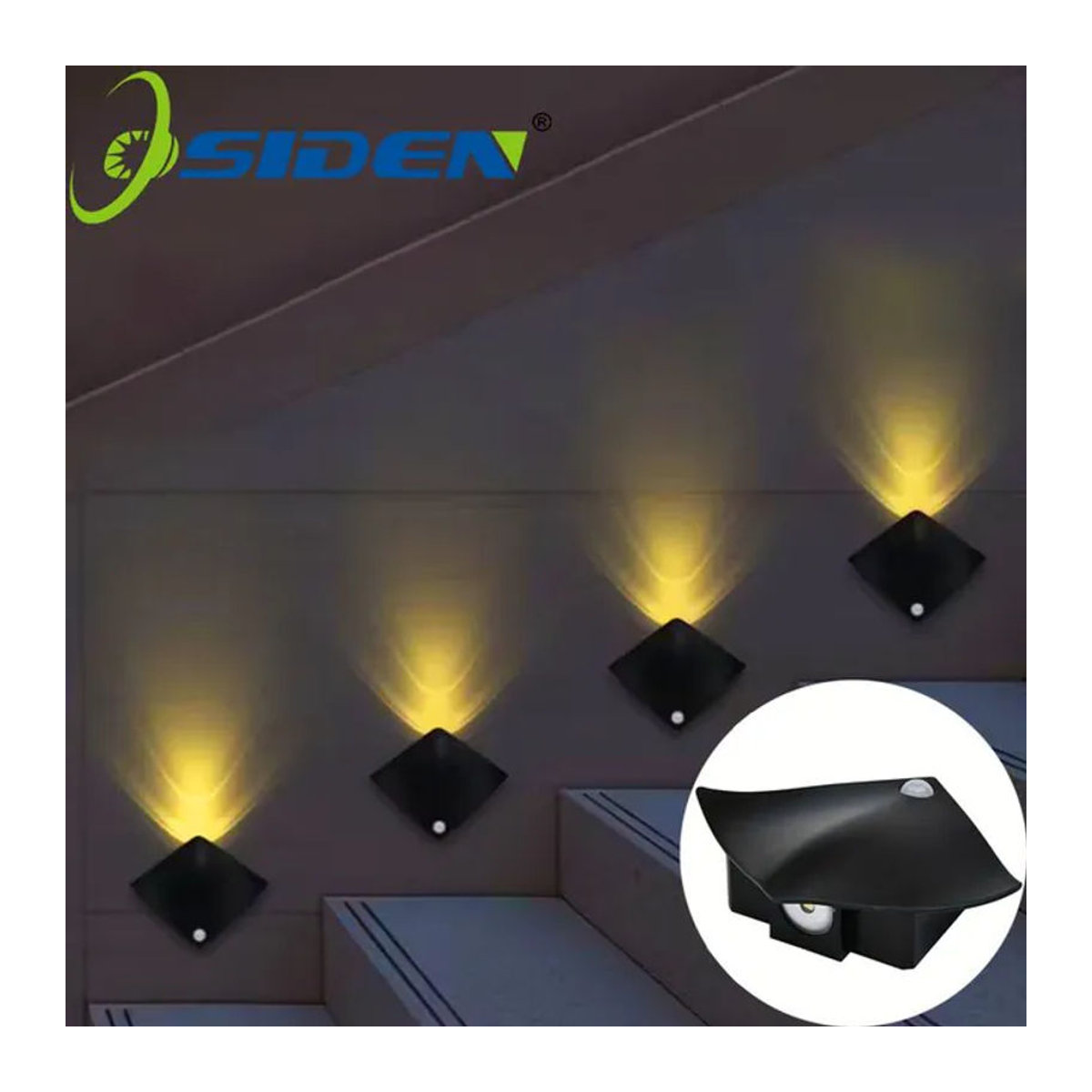 Devil's Fish Kabellose LED-Nachtlichter mit Bewegungsmelder, minimalistische Nachttischlampe in Schwarz - Bild 1