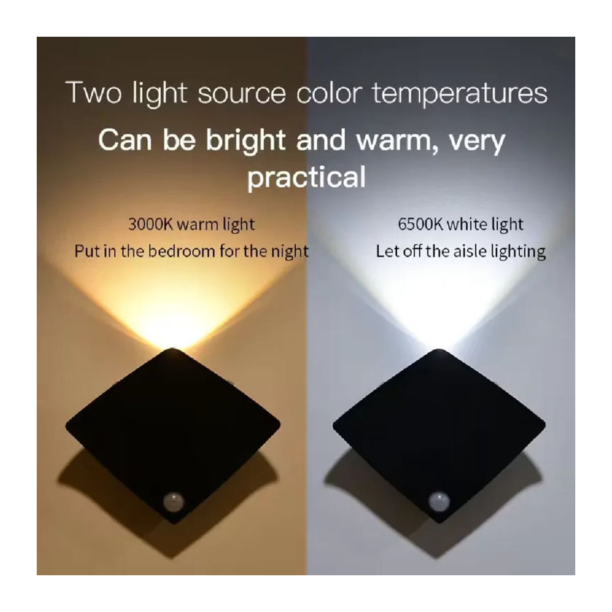 Devil's Fish Kabellose LED-Nachtlichter mit Bewegungsmelder, minimalistische Nachttischlampe in Schwarz - Bild 2