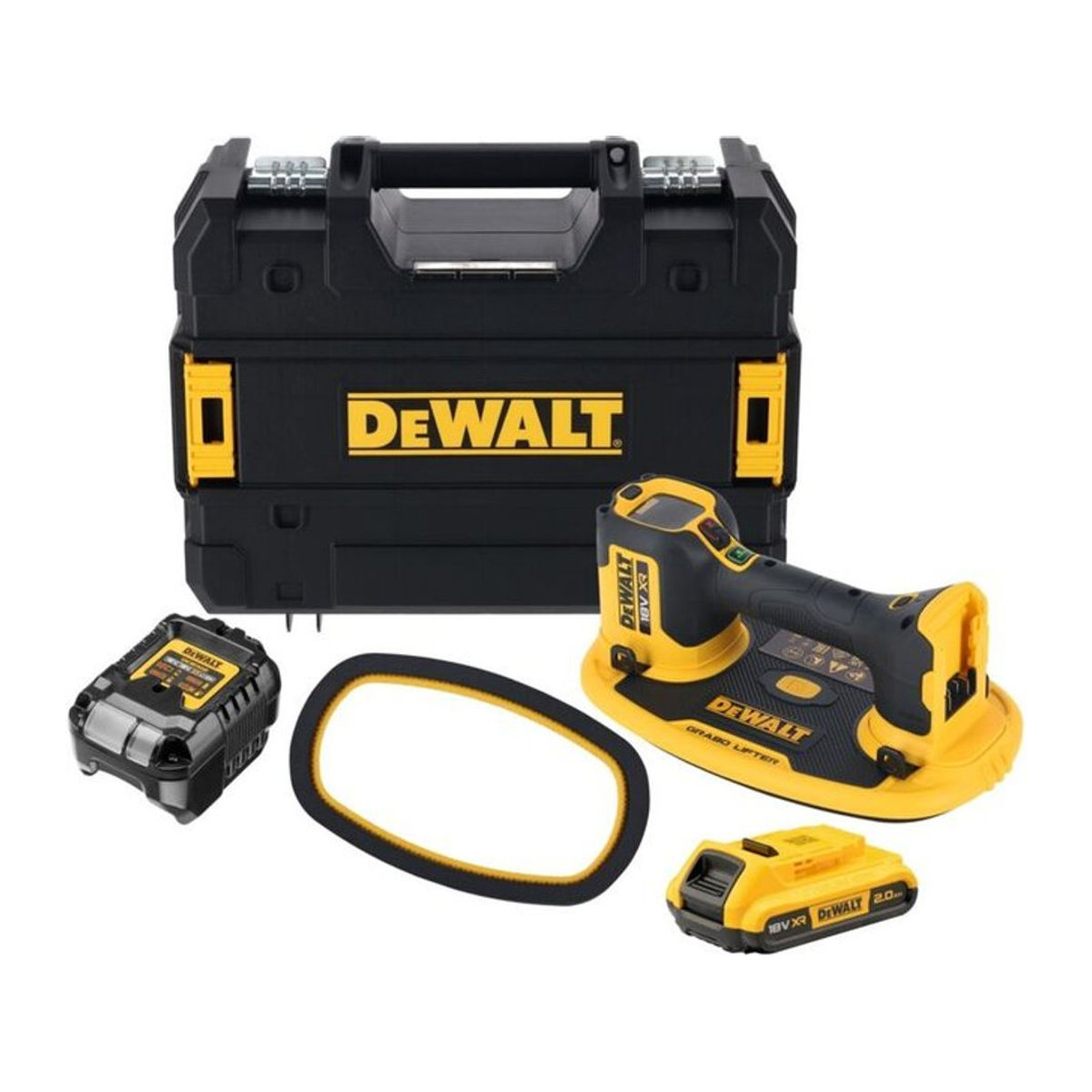 DeWalt Akku-Vakuum-Heber 18V XR Werkzeugset mit 2 Ah Akku, Ladegerät und T-Stak Koffer - Bild 1