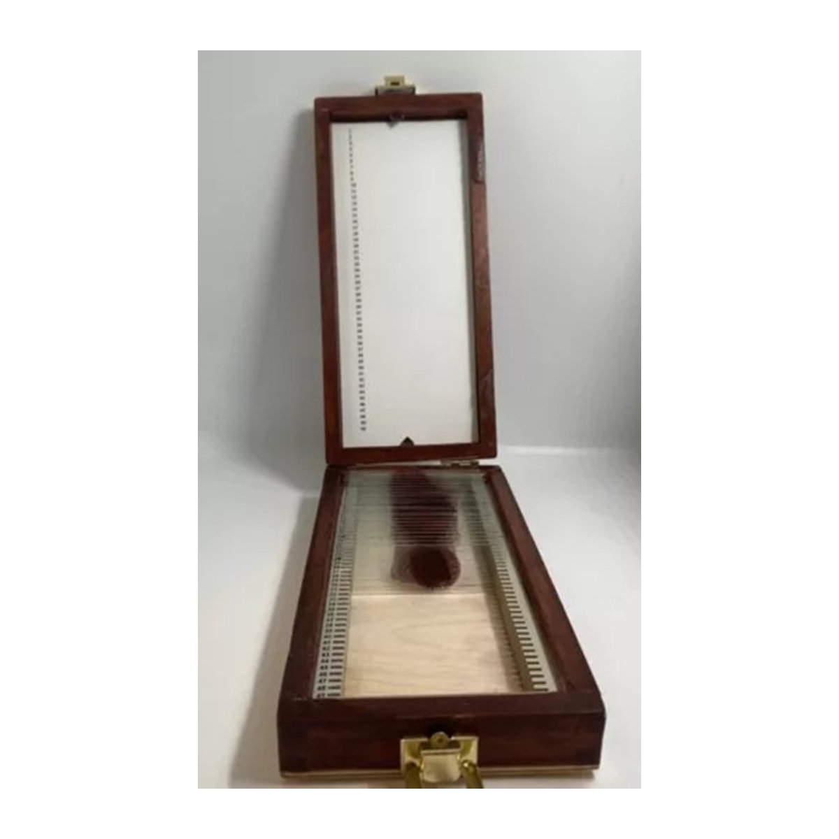 Dexter Morgan Trophy Slide Case Box aus braunem Holz für Mikroskop-Objektträger - Bild 1