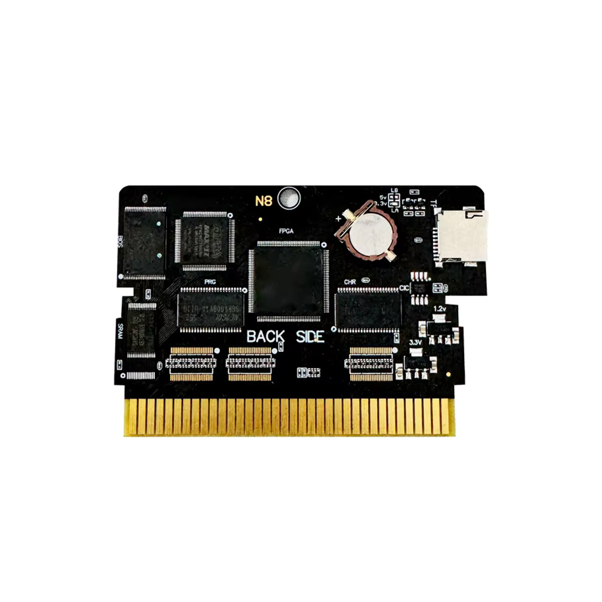 DGETG FC N8 Pro Spielkarte mit 1500 Spielen und 4G-TF-Karte, China OSV13-Version für NES 8-Bit Videospielkonsolen, Grau/Schwarz - Bild 1
