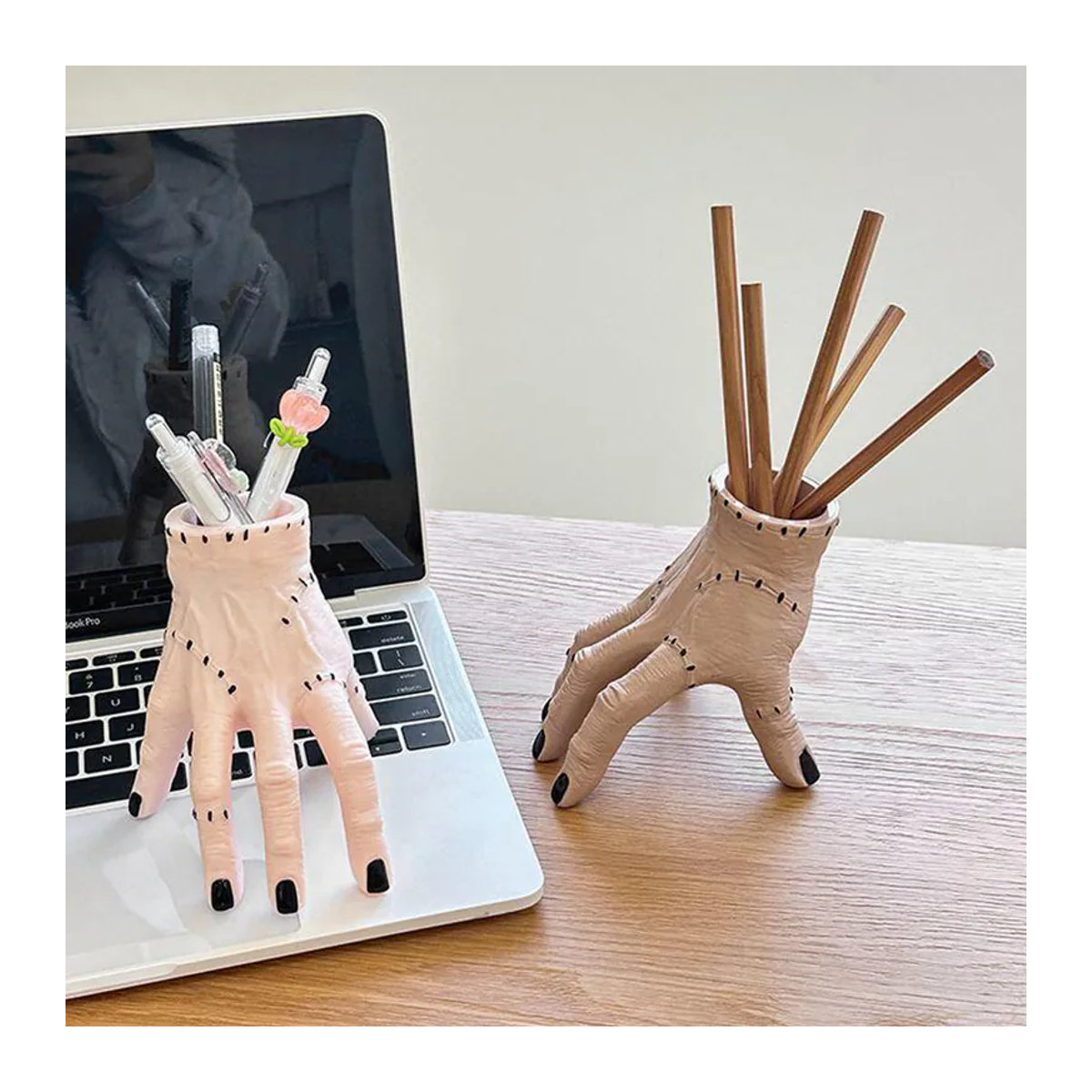 DHDH Gruseliges Halloween Hand-Ornament aus Kunstharz in Beige als Pflanztopf oder Stifthalter - Bild 5