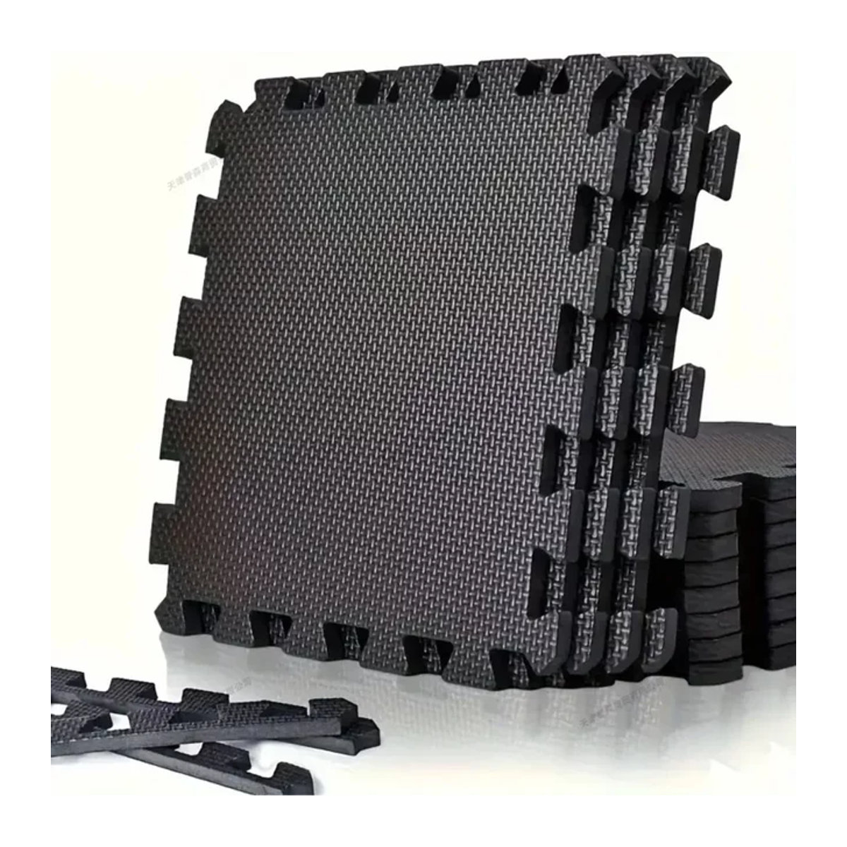 DHDH Puzzle Spielmatte aus EVA Schaum in Schwarz und Weiß, 16 Teile, geometrisches Design für Baby und Gym - Bild 1