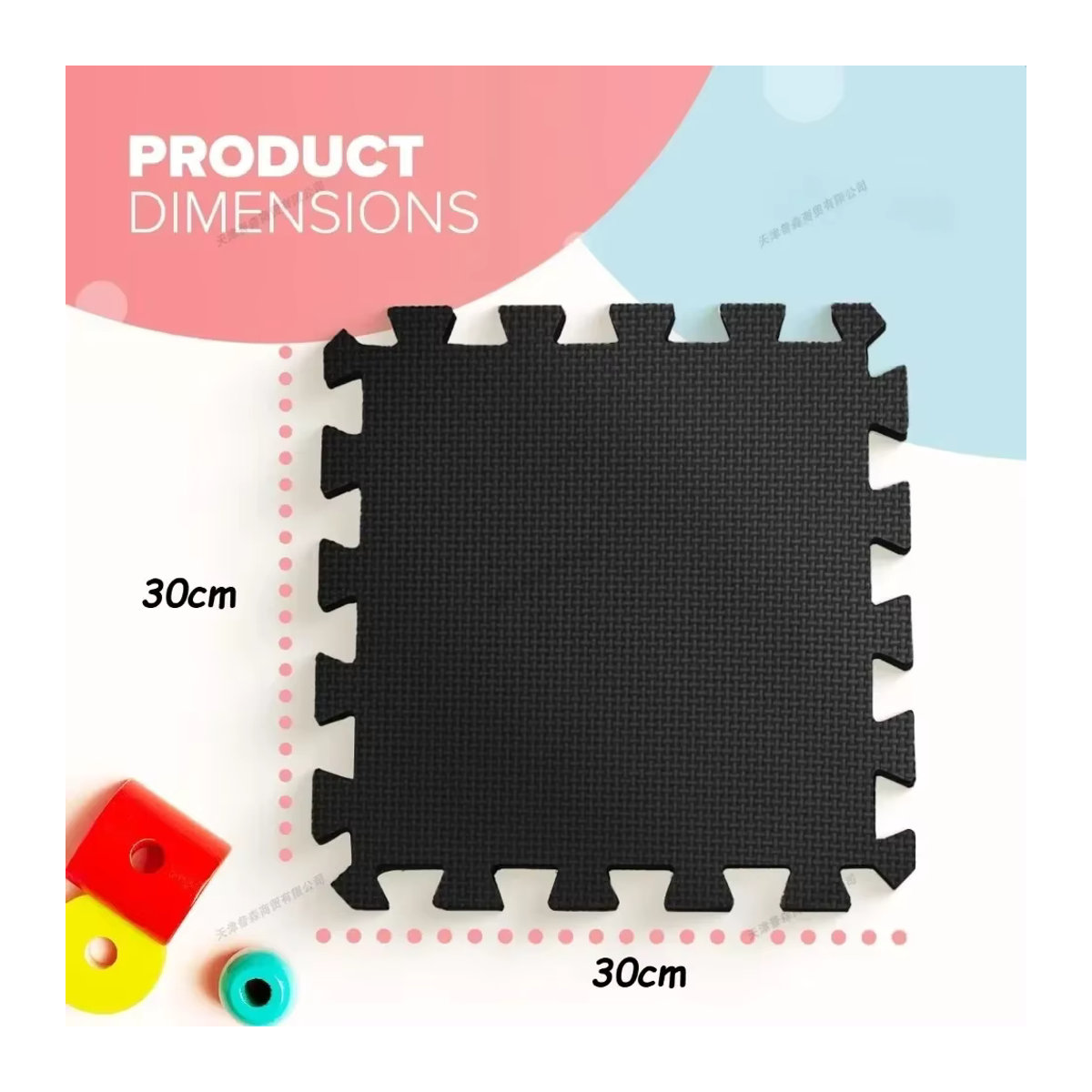 DHDH Puzzle Spielmatte aus EVA Schaum in Schwarz und Weiß, 16 Teile, geometrisches Design für Baby und Gym - Bild 5