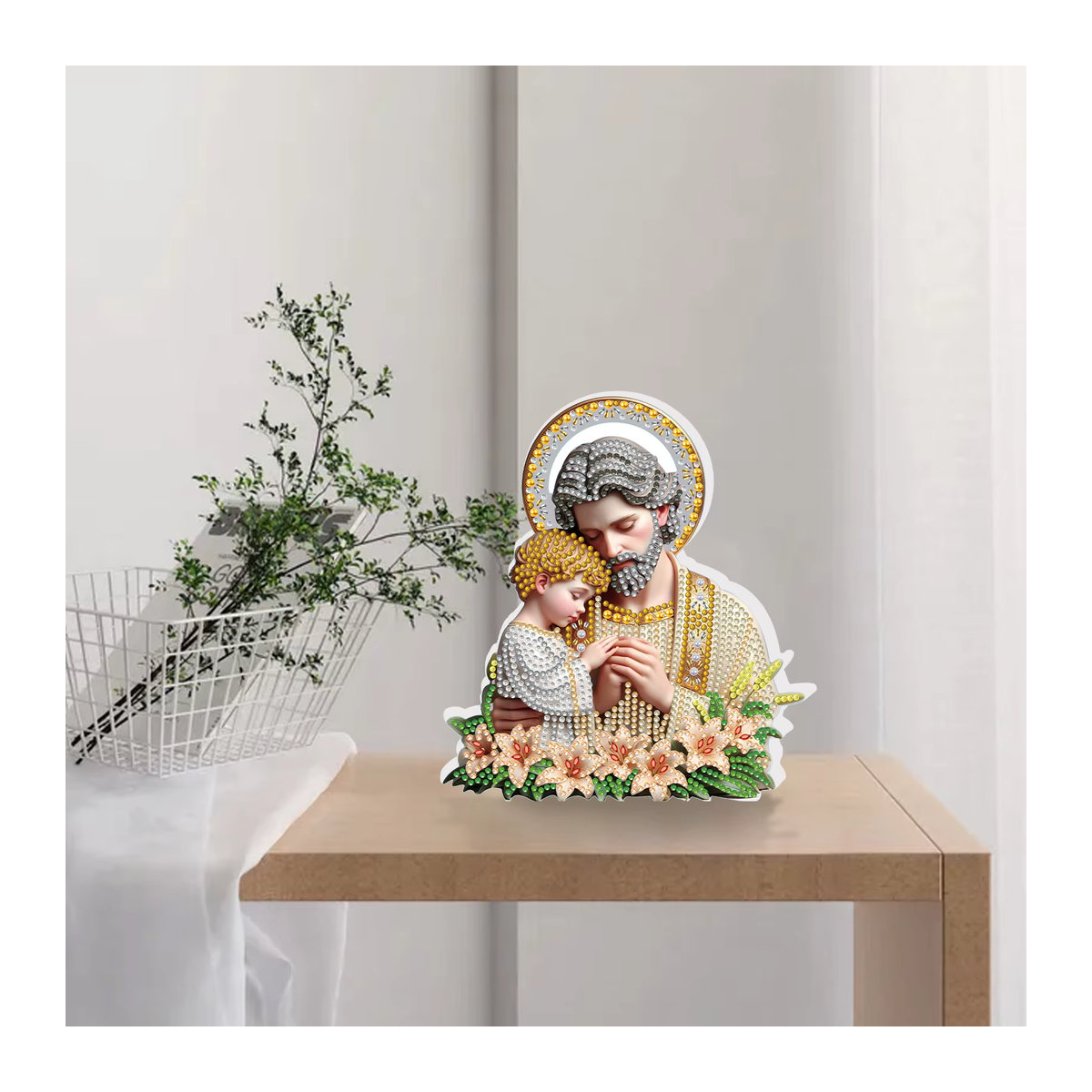 Diamant-Malerei-Set mit floralem Motiv für Erwachsene, mehrfarbig, Tischdekoration mit unregelmäßiger Form - Bild 6