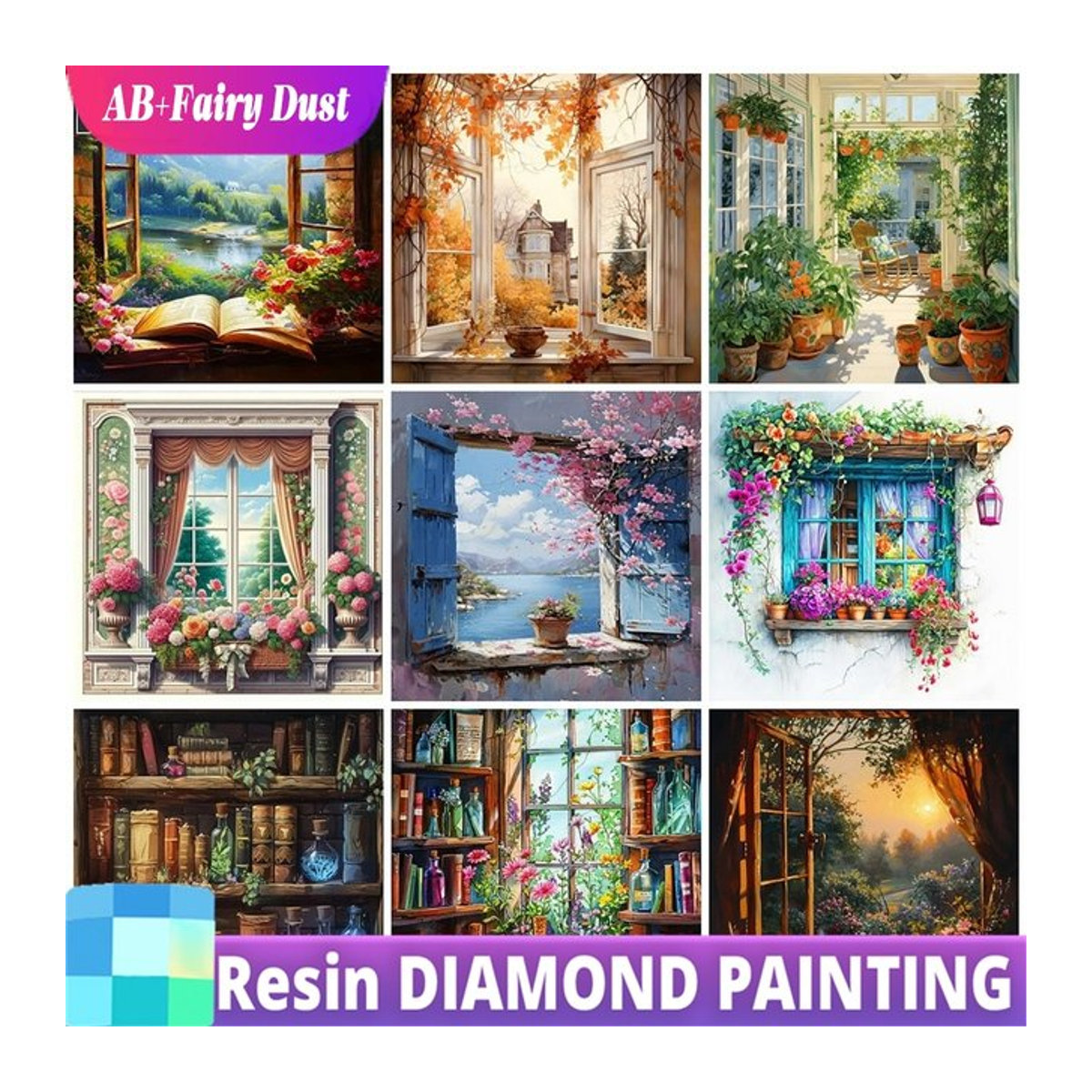 Diamantmalerei Set Fairy Dust mit floralem Motiv in Mehrfarbig als dekoratives Wandbild für dein Zuhause - Bild 1