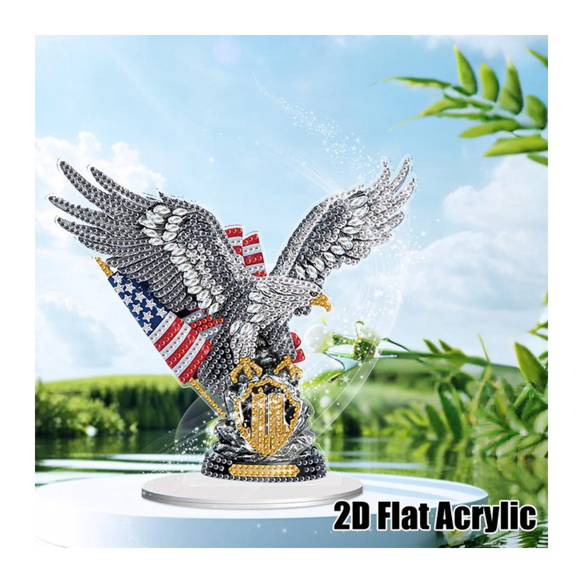 Diamond Art DIY Desktop-Ornament Set fliegender Adler für Erwachsene, mehrfarbig - Bild 1