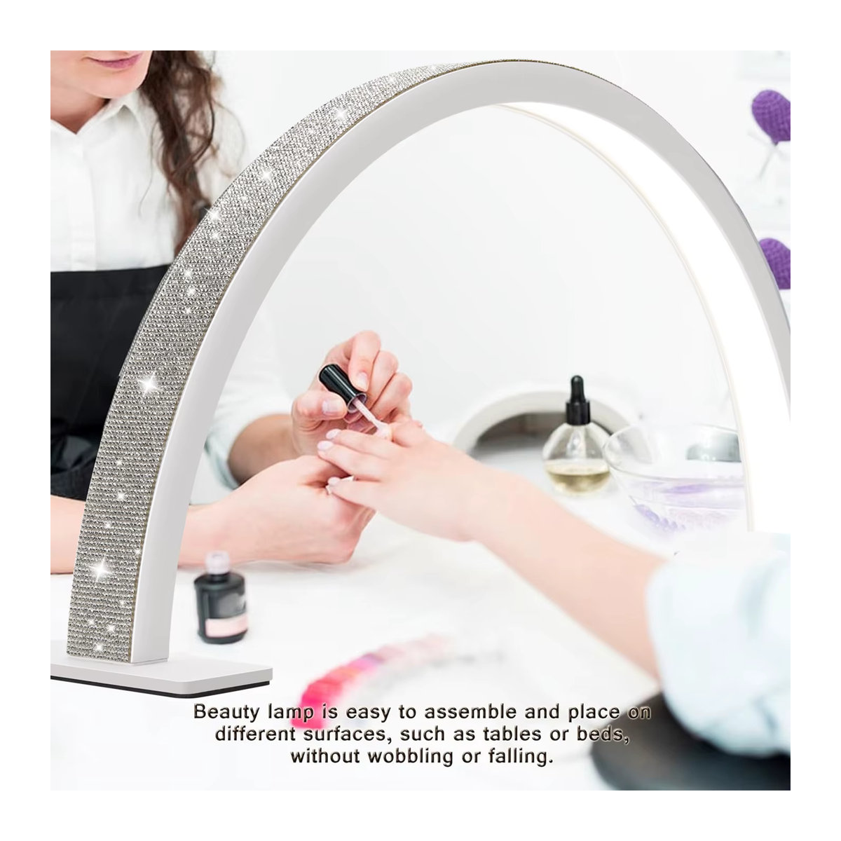 DianaBeauty Moderne LED-Schreibtischlampe in Weiß als U-förmiges Fülllicht für Maniküre und Nagelkunst im Salon - Bild 2