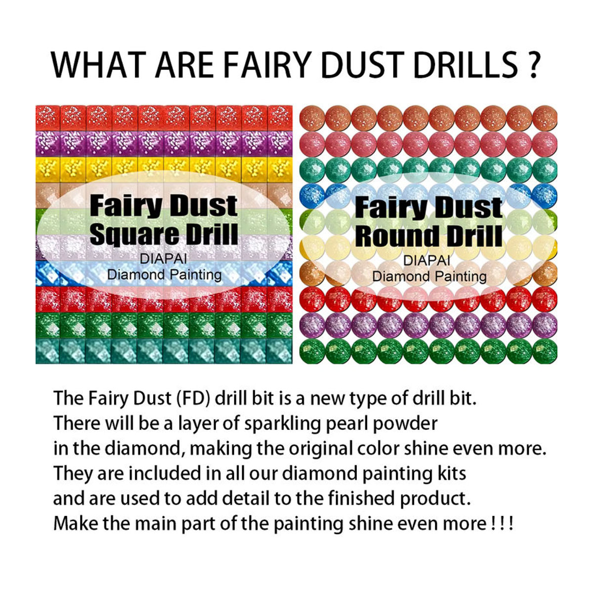 Diapai Fee Staub ab Mystery Diamond Painting Set mit runden Bohrungen in Mehrfarbig für Kinder - Bild 1