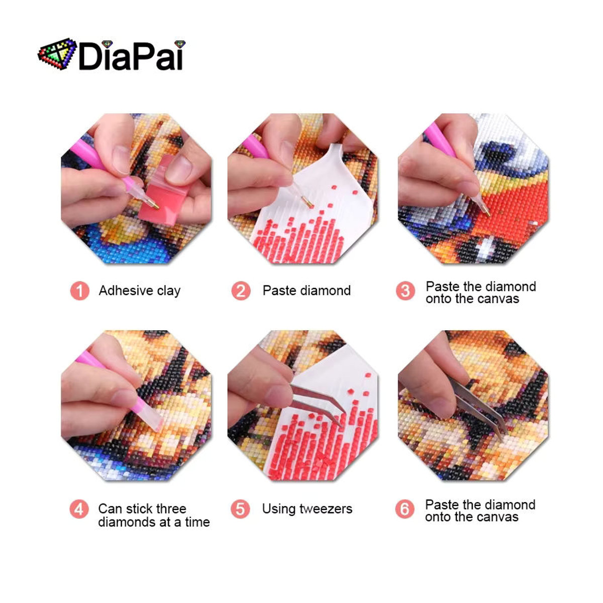 Diapai Fee Staub ab Mystery Diamond Painting Set mit runden Bohrungen in Mehrfarbig für Kinder - Bild 2