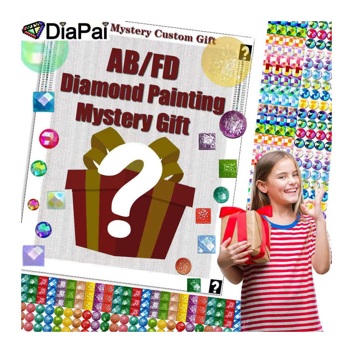 Diapai Fee Staub ab Mystery Diamond Painting Set mit runden Bohrungen in Mehrfarbig für Kinder - Bild 3