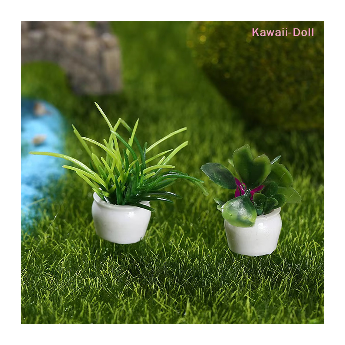 DIAPER&CORED 4er Set Mini-Bäume im Topf, grüne künstliche Topfpflanzen für 1:12 Miniatur-Puppenhaus-Dekoration - Bild 4
