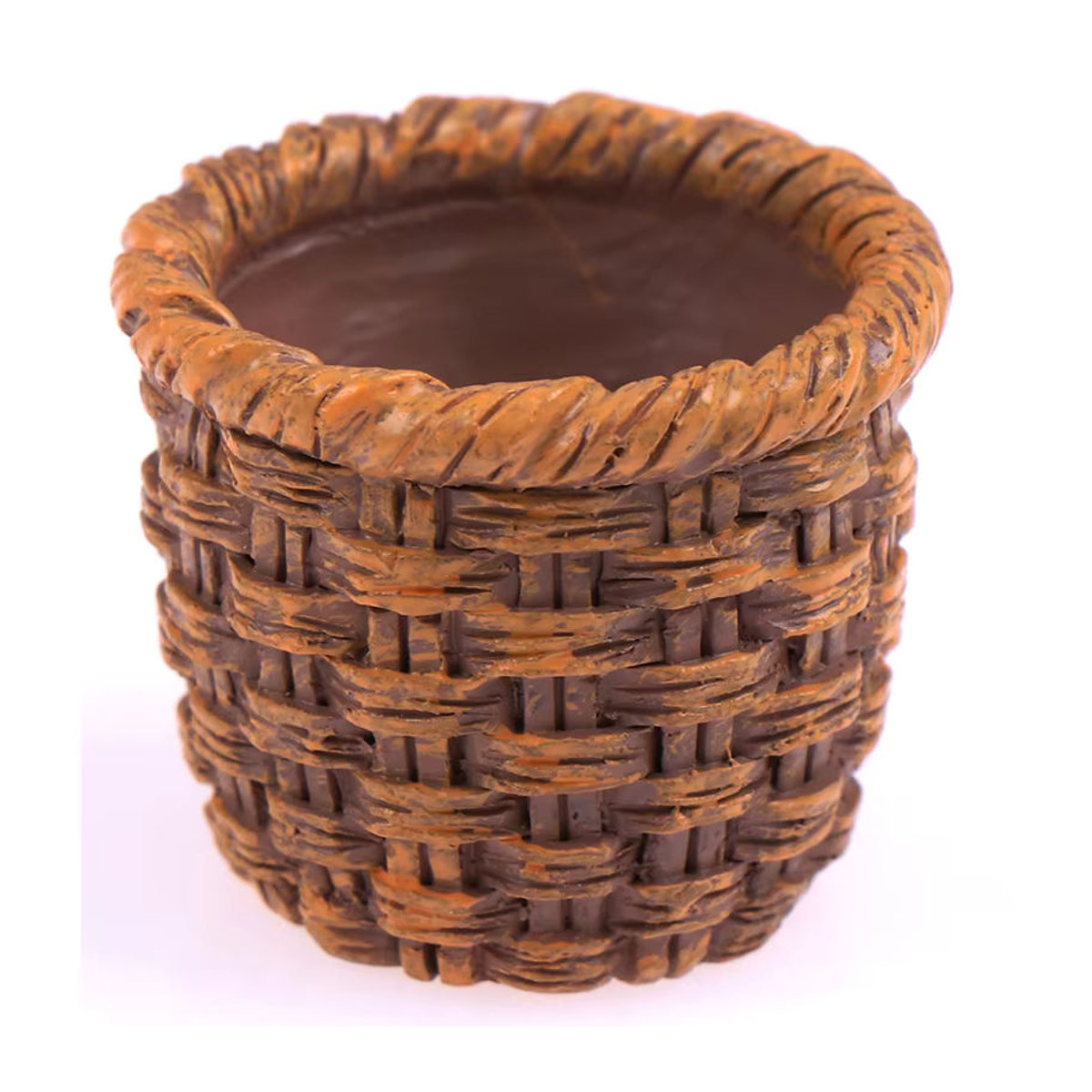 DIAPER&CORED Miniatur Puppenhaus Rattan-Aufbewahrungskorb für Lebensmittel in Braun, rustikales Design im Maßstab 1/12 - Bild 6