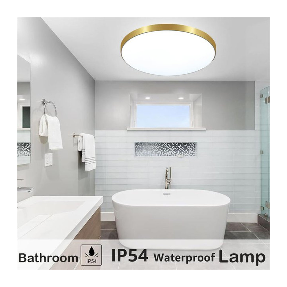 DIBILUN LED Deckenleuchte Weiß Minimalistisch Wasserdicht für Badezimmer Küche und Wohnzimmer 40W - Bild 1