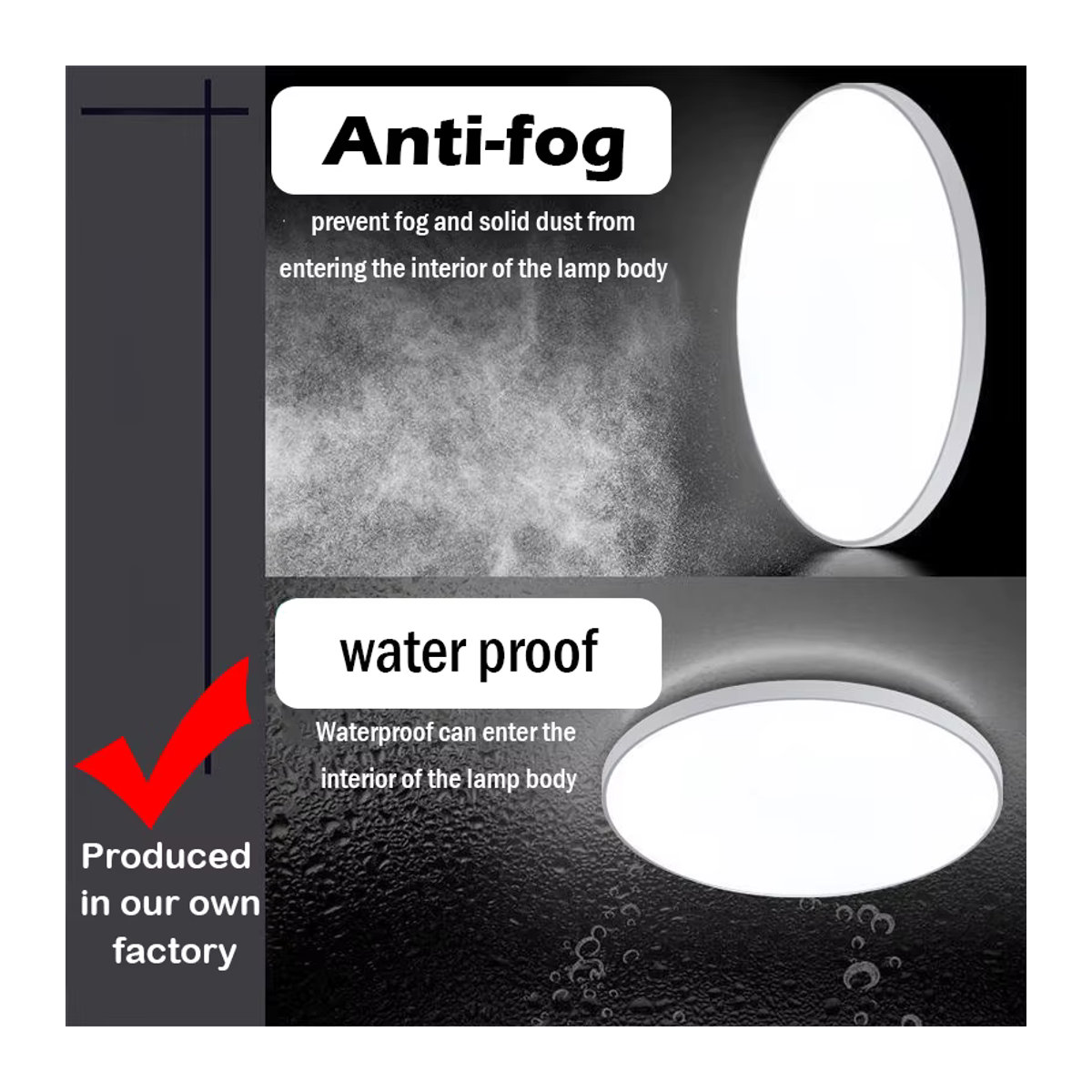 DIBILUN LED Deckenleuchte Weiß Minimalistisch Wasserdicht für Badezimmer Küche und Wohnzimmer 40W - Bild 3