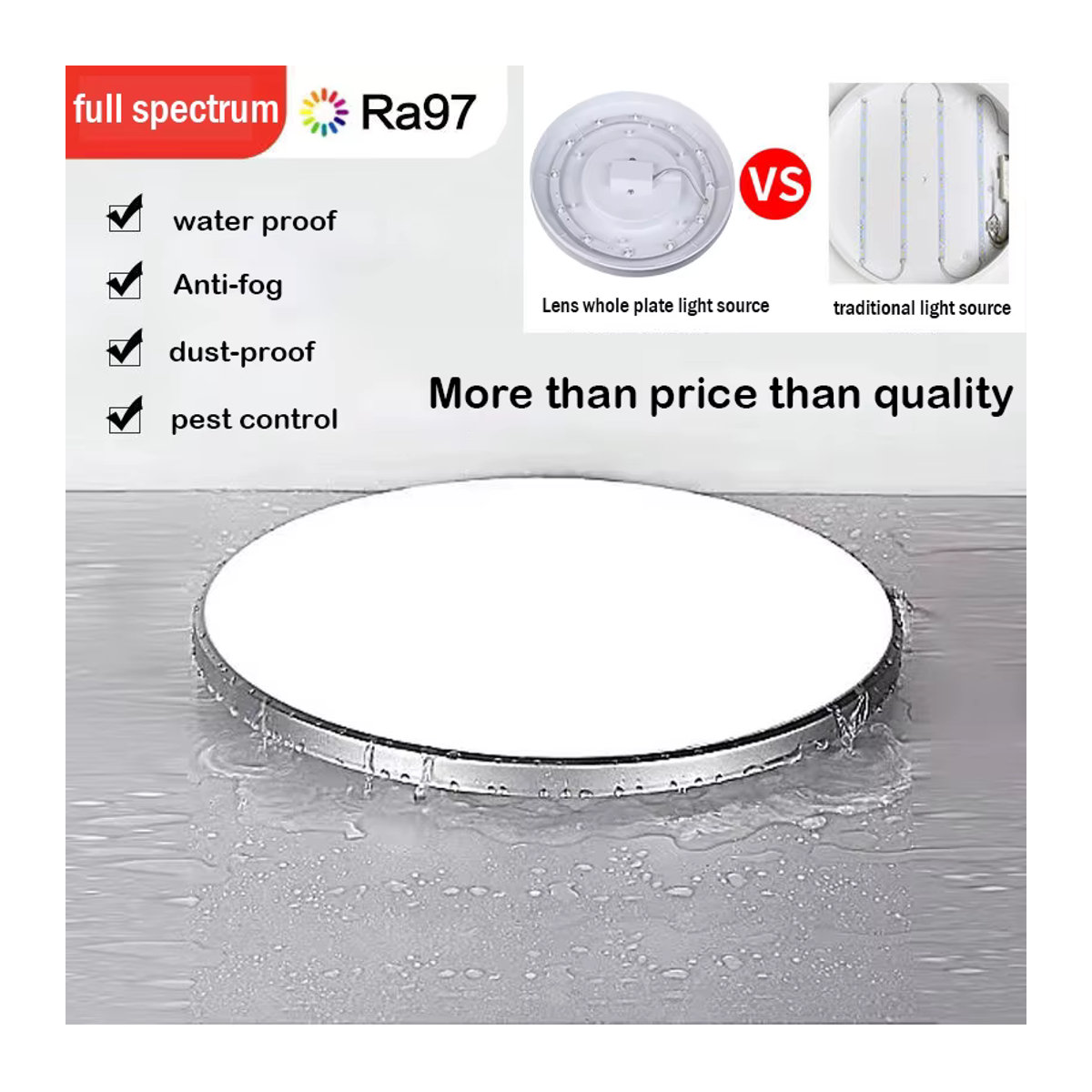 DIBILUN LED Deckenleuchte Weiß Minimalistisch Wasserdicht für Badezimmer Küche und Wohnzimmer 40W - Bild 4