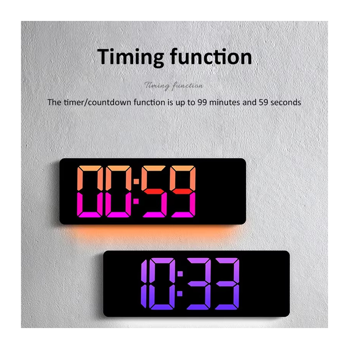 Digitale LED Wanduhr mit Thermometer und Datumsanzeige, 40,64 cm, Schwarz, inklusive Fernbedienung - Bild 2