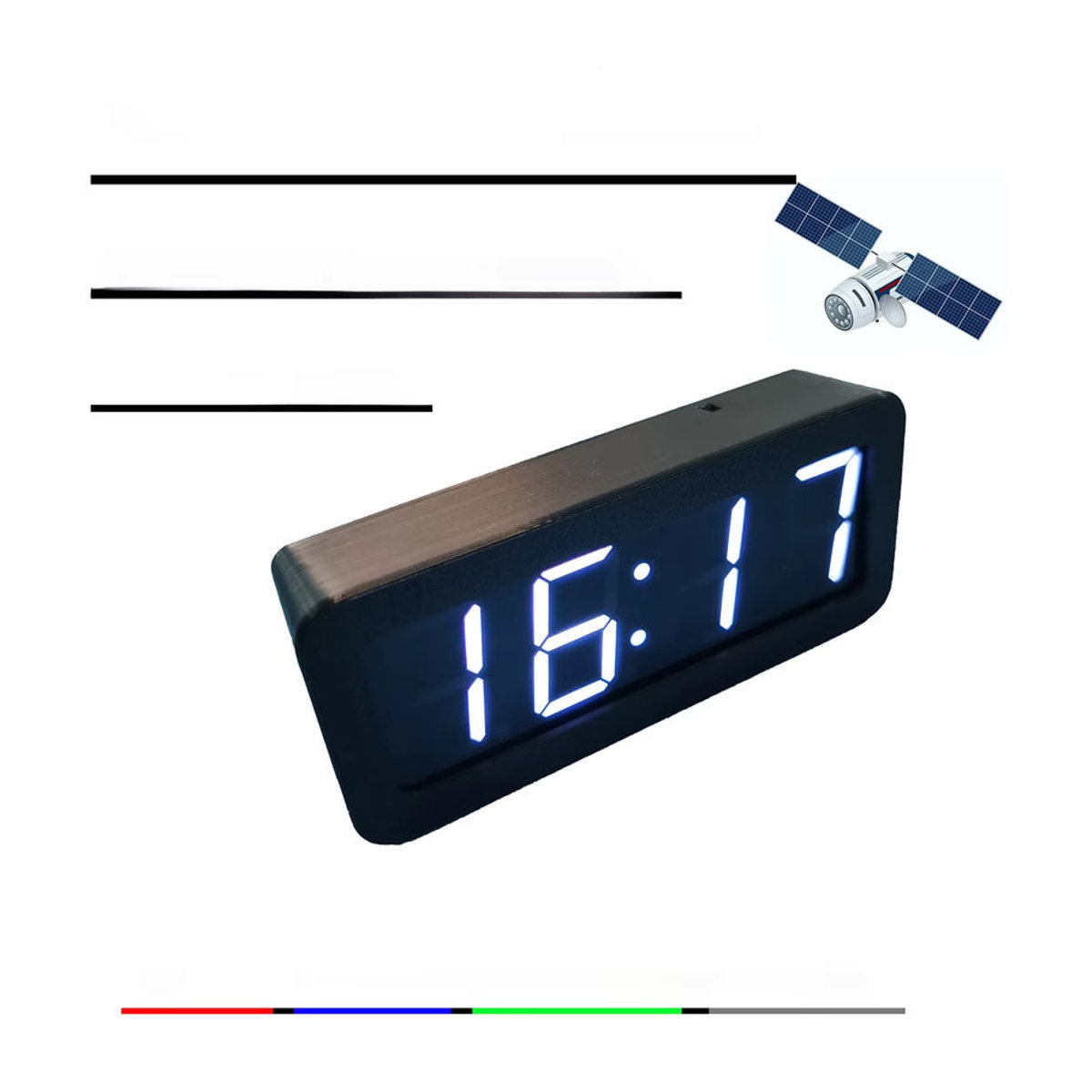 Digitale USB Auto Uhr mit GPS Beidou Automatik-Timing und LED Display für 12/24 Stunden, Schwarz oder Rot - Bild 7