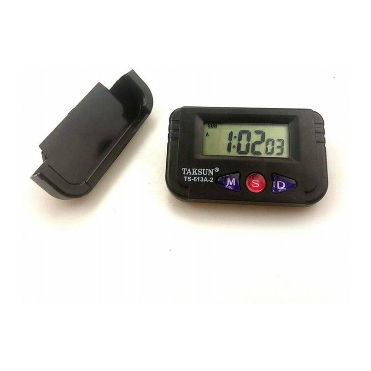 Digitaler Wecker aus Kunststoff in Schwarz mit Timer-, Kalender- und Datumsfunktion, stehend, rechteckig - Bild 1