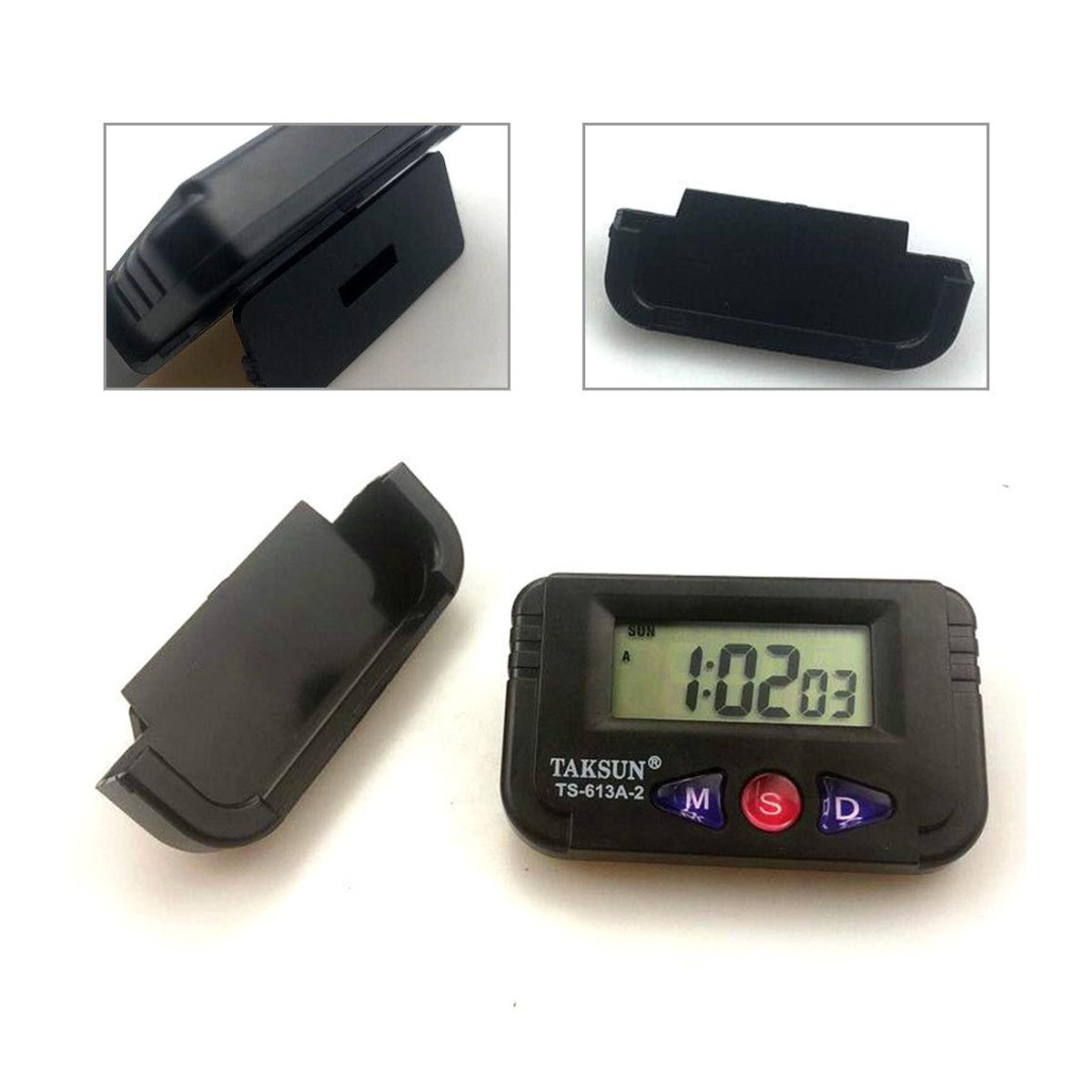 Digitaler Wecker aus Kunststoff in Schwarz mit Timer-, Kalender- und Datumsfunktion, stehend, rechteckig - Bild 6
