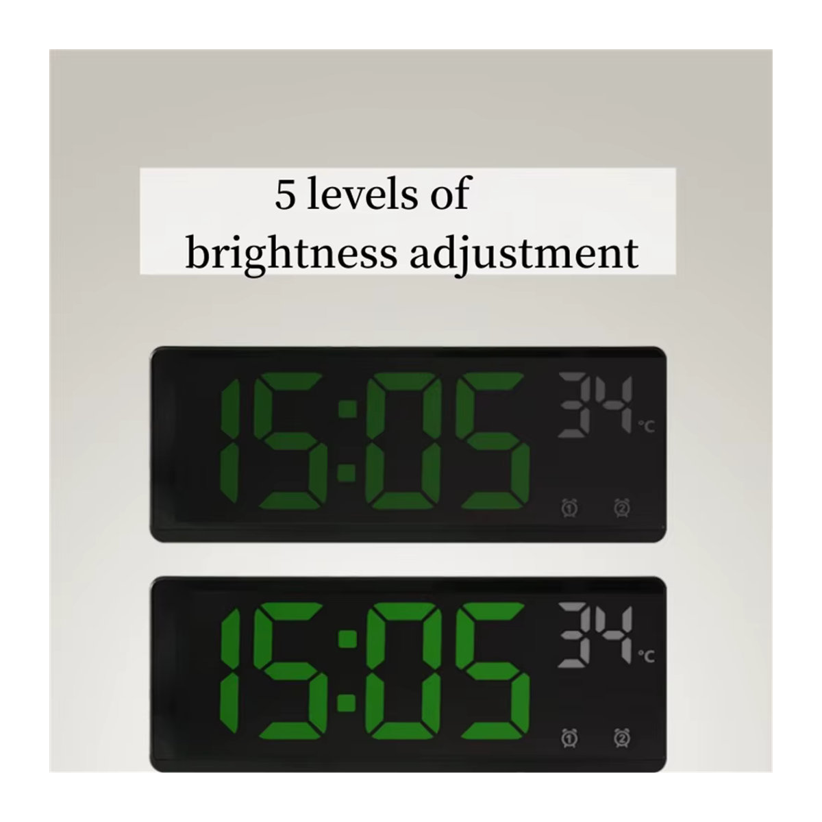 Digitaler Wecker mit Sprachsteuerung und Thermometer in Schwarz, LED Tischuhr mit Dual Alarm, Schlummerfunktion und Nachtmodus - Bild 2