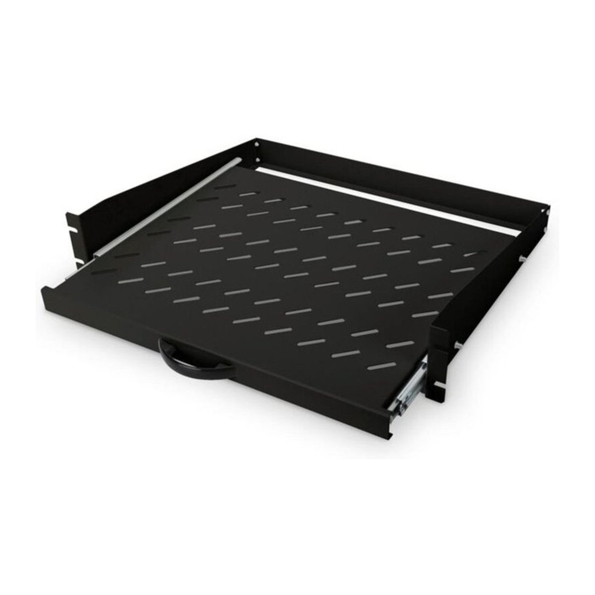Digitus Professional DN-19-TRAY-2-450-SW Erweiterbares Rack-Regal aus Stahl, Schwarz, 2 HE, Breite: 48,3 cm, Tiefe: 45 cm, Höhe: 8,89 cm - Bild 3