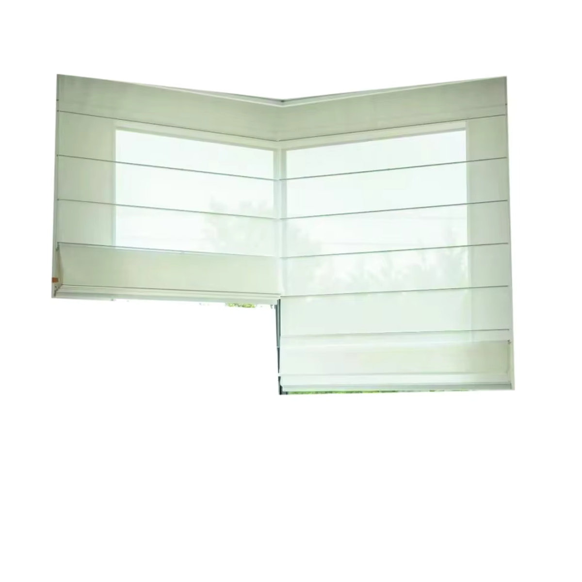 DIHIN HOME Römische Jalousie aus natürlichem Baumwollleinen in Weiß, transparent und lichtdurchlässig - Bild 2