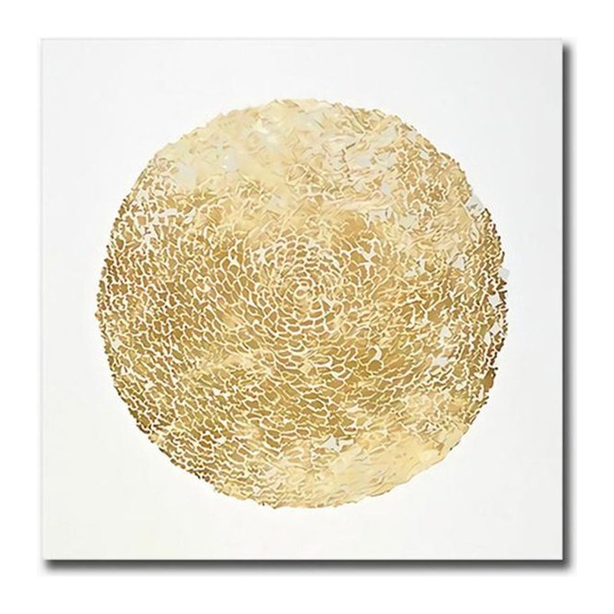 DIMENGQI Abstrakte Leinwandmalerei Geometrisch Modern Schwarz Gold Quadratisch B/H: 50 x 50 cm - Bild 1