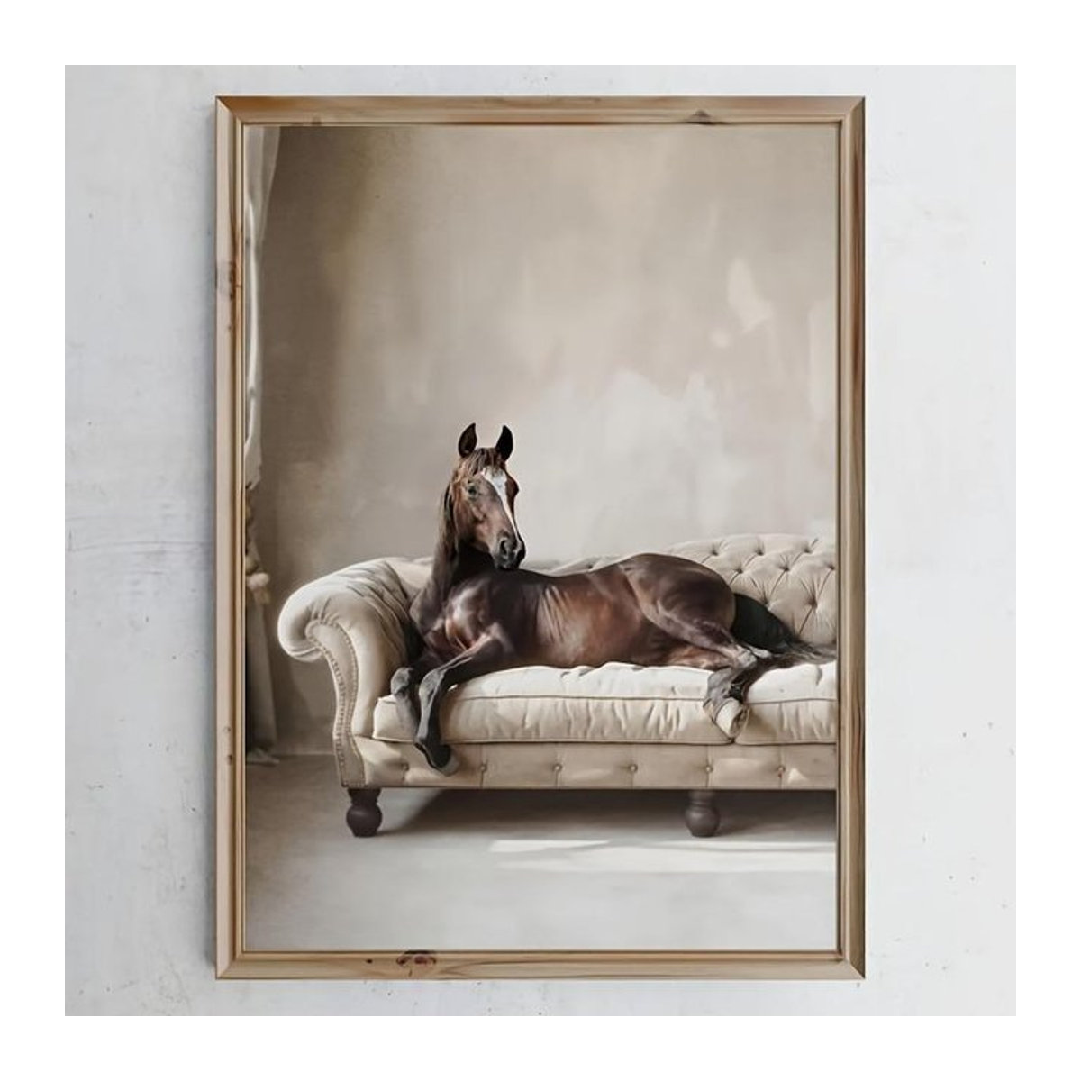DIMENGQI Vintage Pferde Wandkunst Leinwand in Braun mit Motiv für Wohnzimmer, B: 30 cm, H: 20 cm - Bild 1