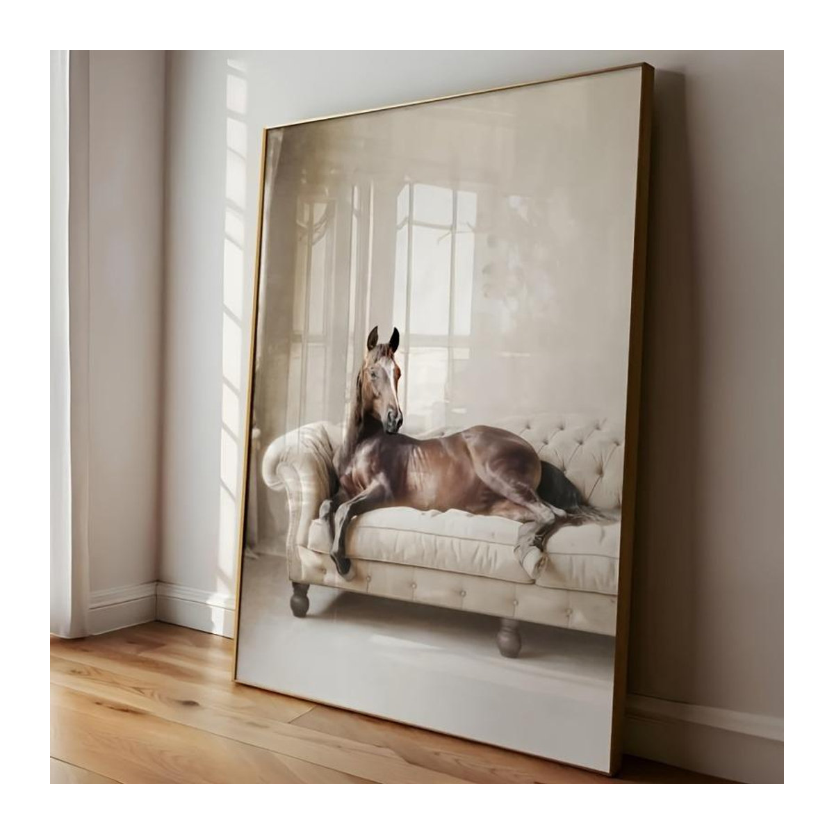 DIMENGQI Vintage Pferde Wandkunst Leinwand in Braun mit Motiv für Wohnzimmer, B: 30 cm, H: 20 cm - Bild 3