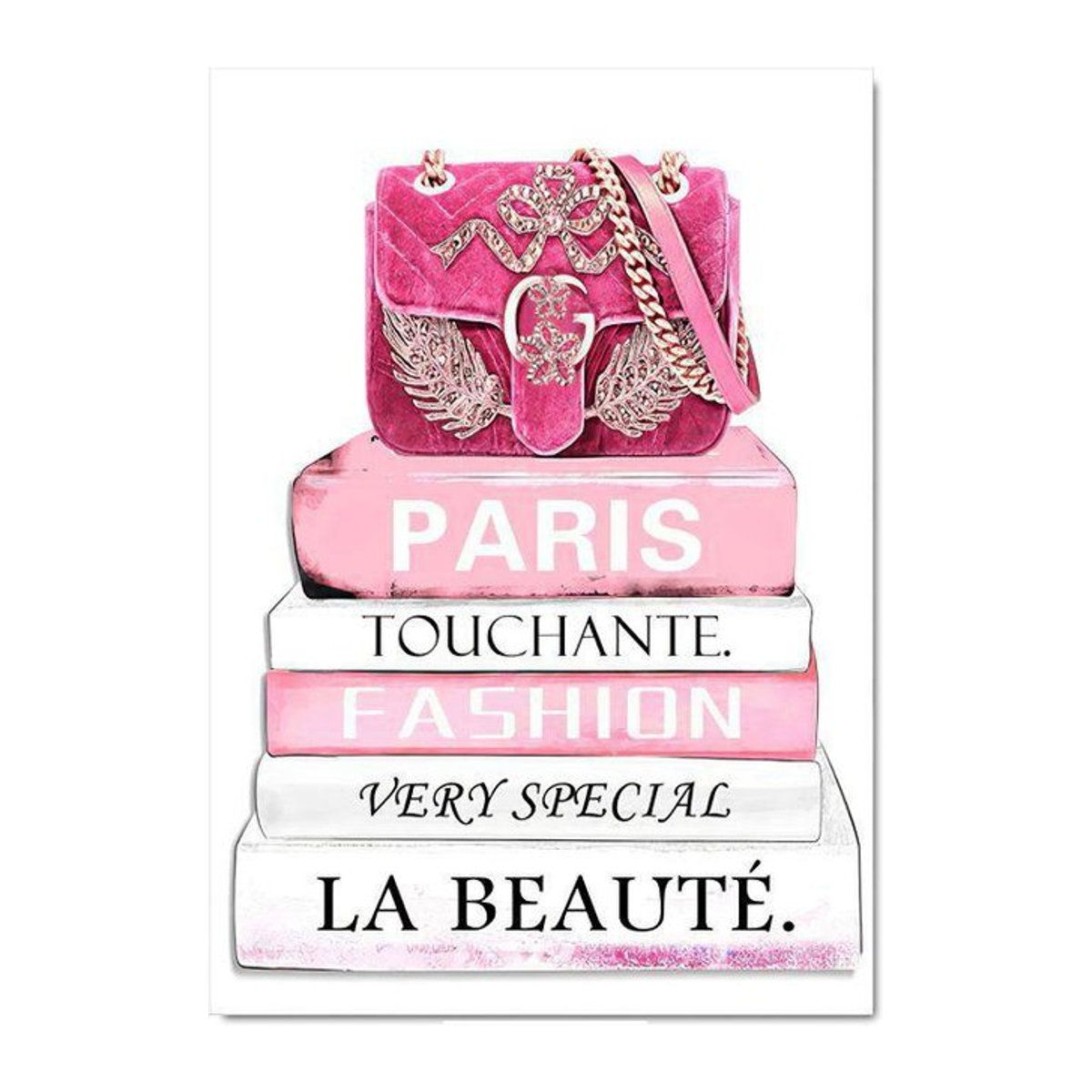 DIMENGQI Wandkunst Leinwand mit Parfüm und Makeup Motiv in Rosa, Modernes Wandposter für Wohnzimmer und Schlafzimmer, Breite: 30 cm, Höhe: 40 cm - Bild 1