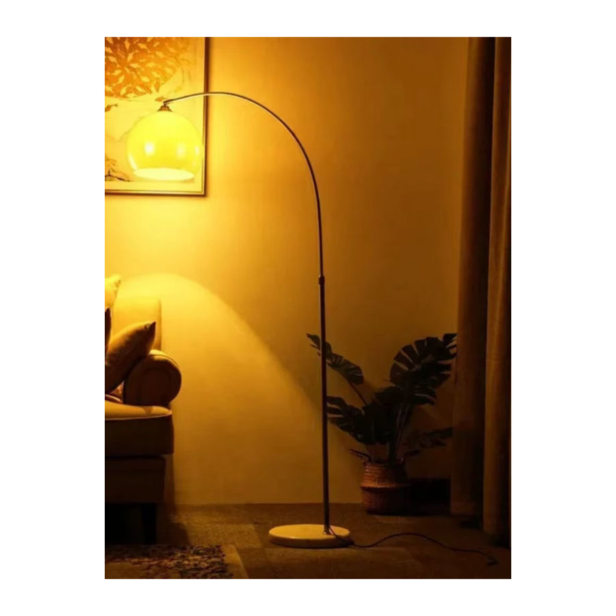 Dimmbare Bogen-Stehlampe von MZISOSOD in Orange mit Marmor-Design für Wohnzimmer und Schlafzimmer - Bild 5