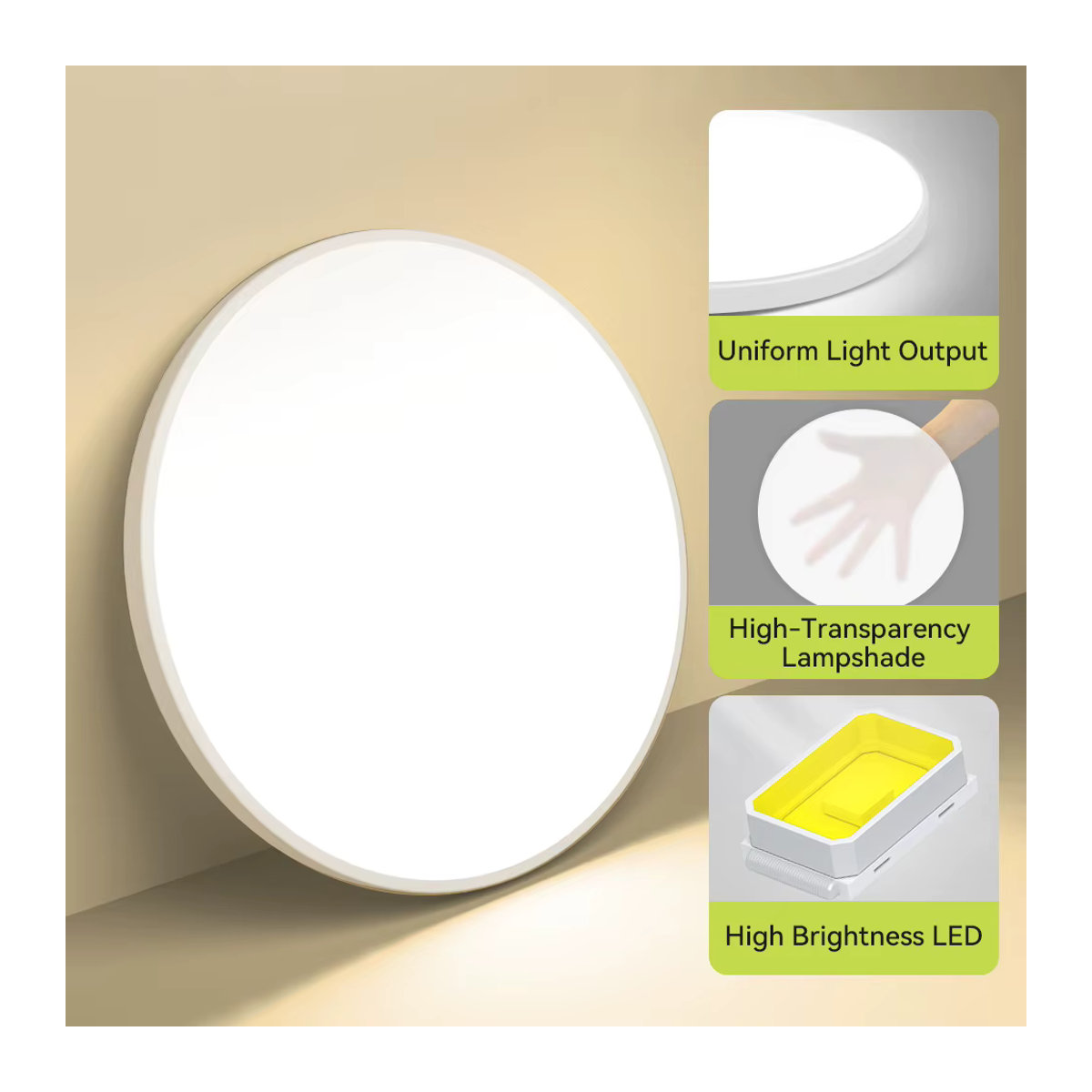 Dimmbare LED Deckenleuchte mit Fernbedienung von CHENBEN in Weiß im minimalistischen Design für Wohnzimmer und Schlafzimmer - Bild 5