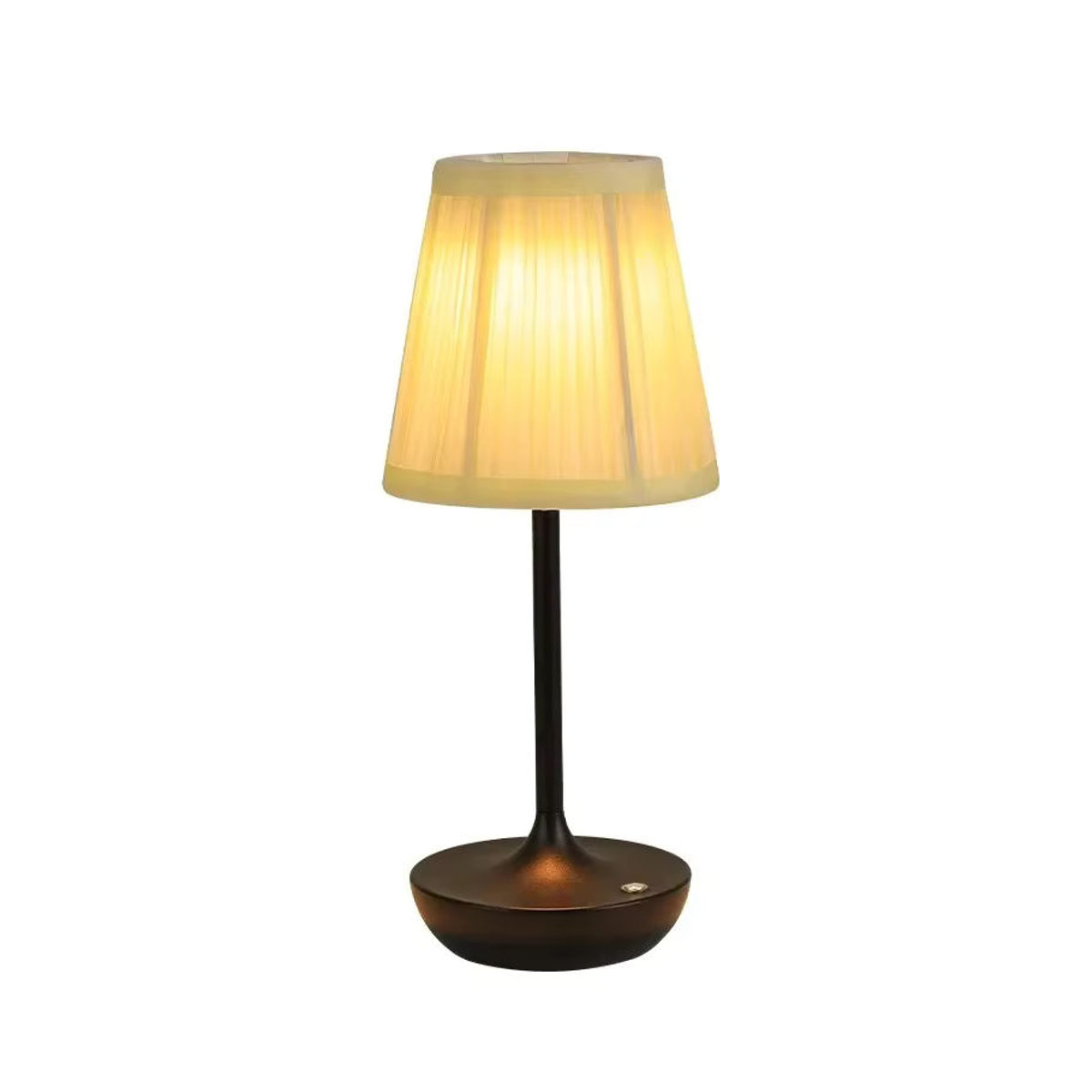 Dimmbare LED-Tischlampe von lyfs im chinesischen Stil mit Stofflampenschirm in Braun, USB-wiederaufladbar - Bild 6