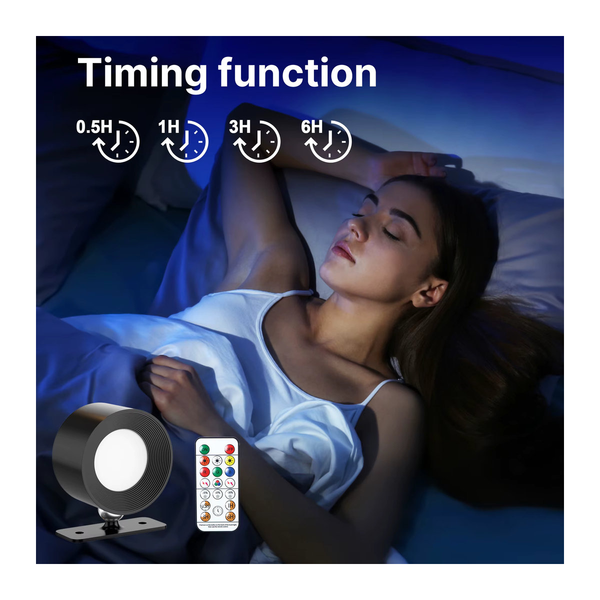 Dimmbare LED-Wandleuchte von aiopp in Schwarz mit 19 RGB-Farben, wiederaufladbar und batteriebetrieben, inklusive Touch- und Fernbedienung für eine 360 Grad Beleuchtung - Bild 4
